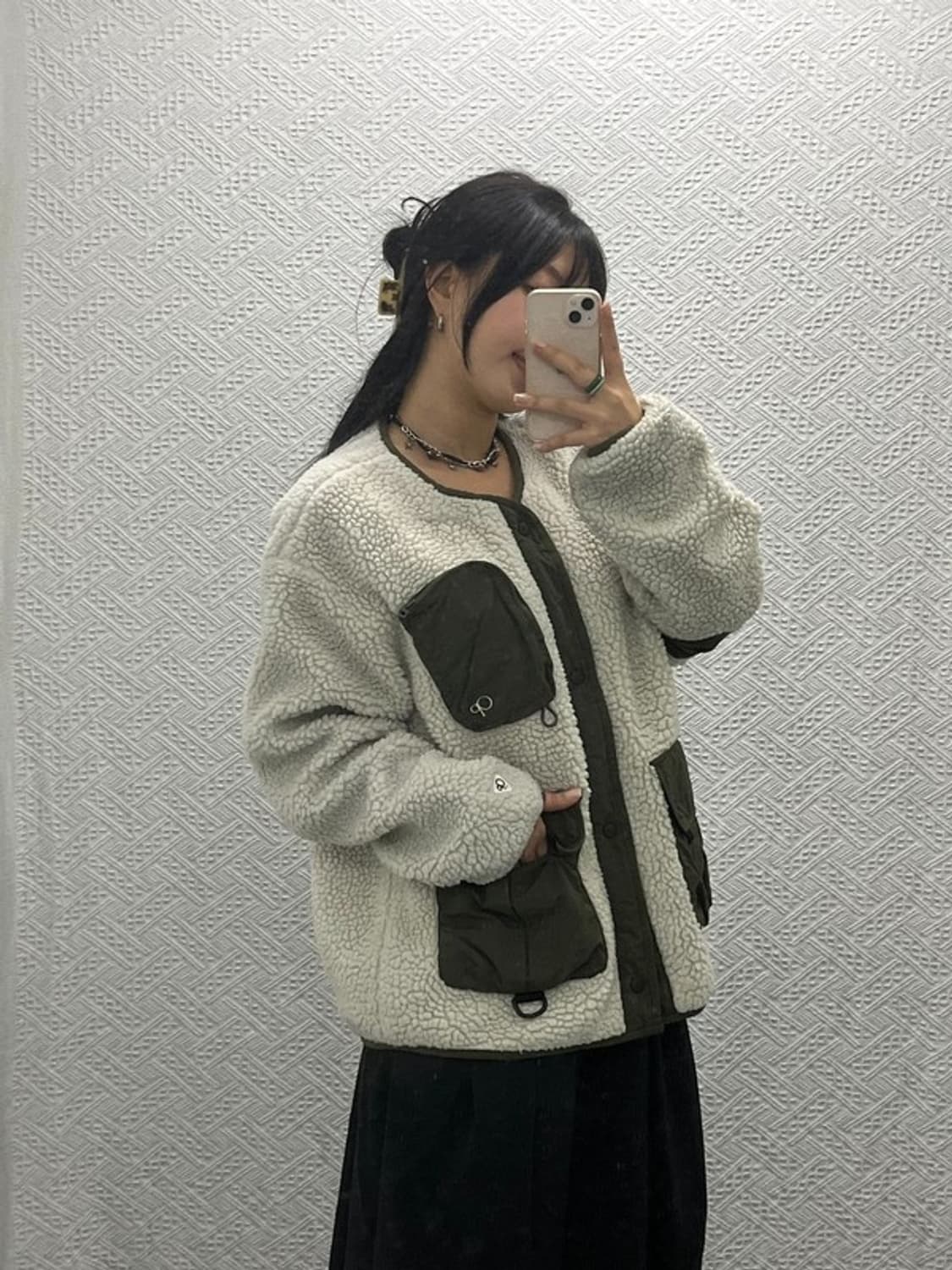 오션퍼시픽 올리브 카키 덤블 포켓 양털 플리스 자켓 M C06476 상품이미지1