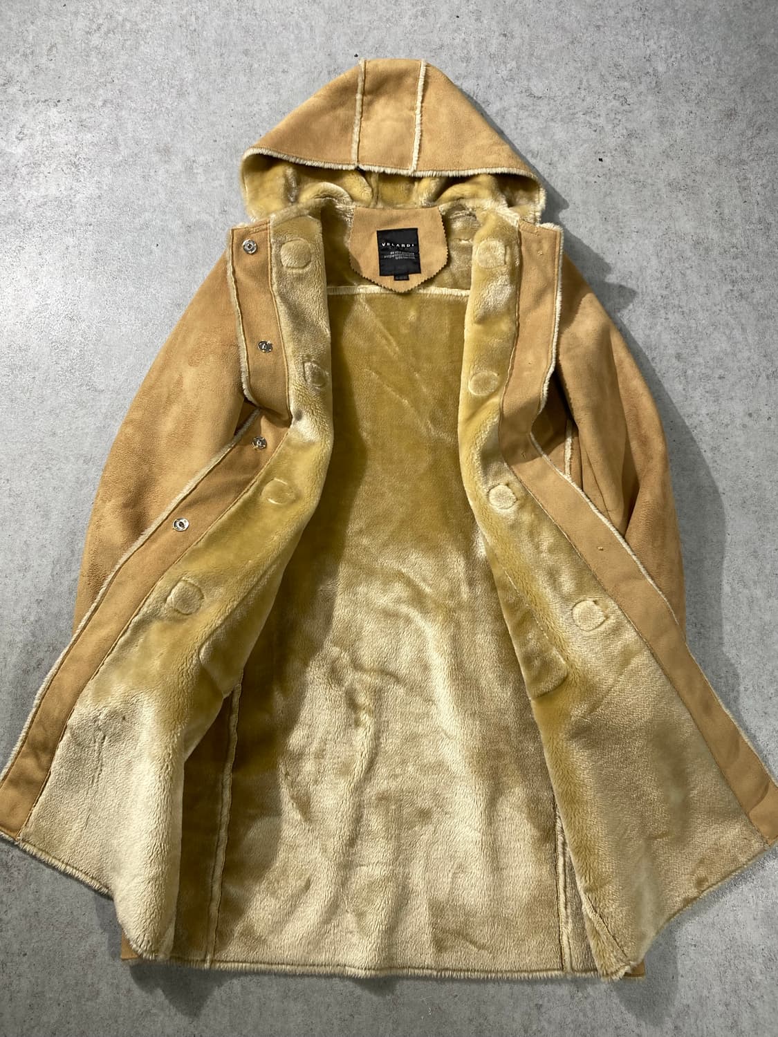 [90-95] 90-00s VELARDI 시어링 후드 더플코트 상품이미지5