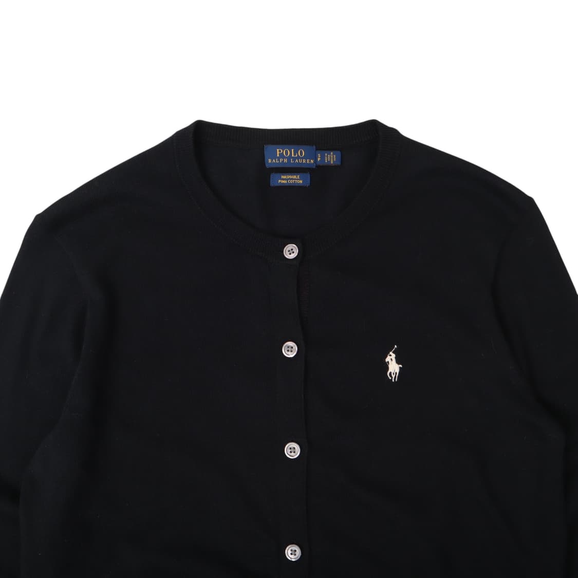 폴로 랄프로렌 블랙 워셔블 피마코튼 니트 가디건 상품이미지2