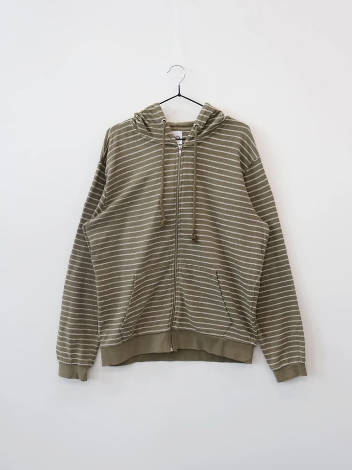 ZARA Olive Stripe Hoodie 상품이미지3