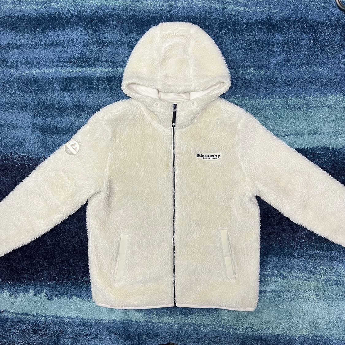 디스커버리 후리스 후드집업 아이보리 상품이미지1