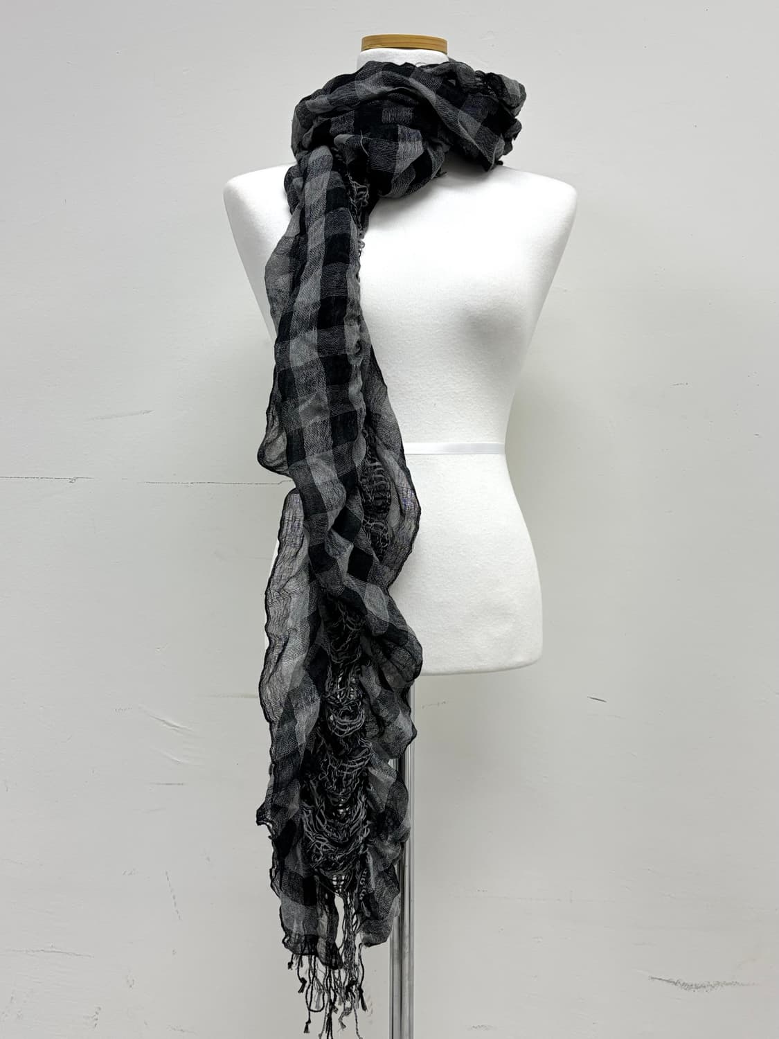 빈티지 그레이 체크 머플러 목도리 스카프 상품이미지4