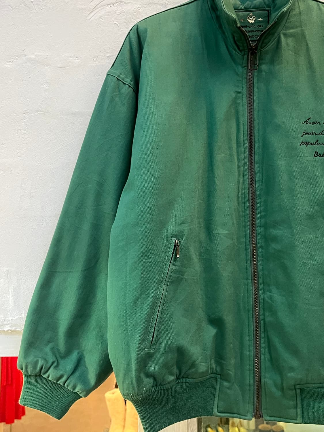 Bres bis club 빈티지 코튼 그린 블루종 상품이미지4