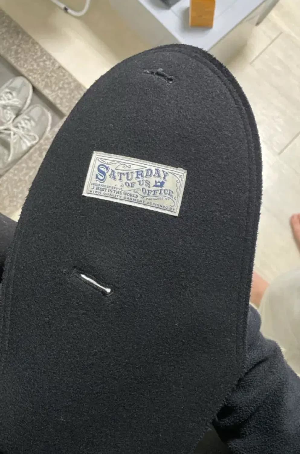 (L) stu office 패치 더블 코트 상품이미지2