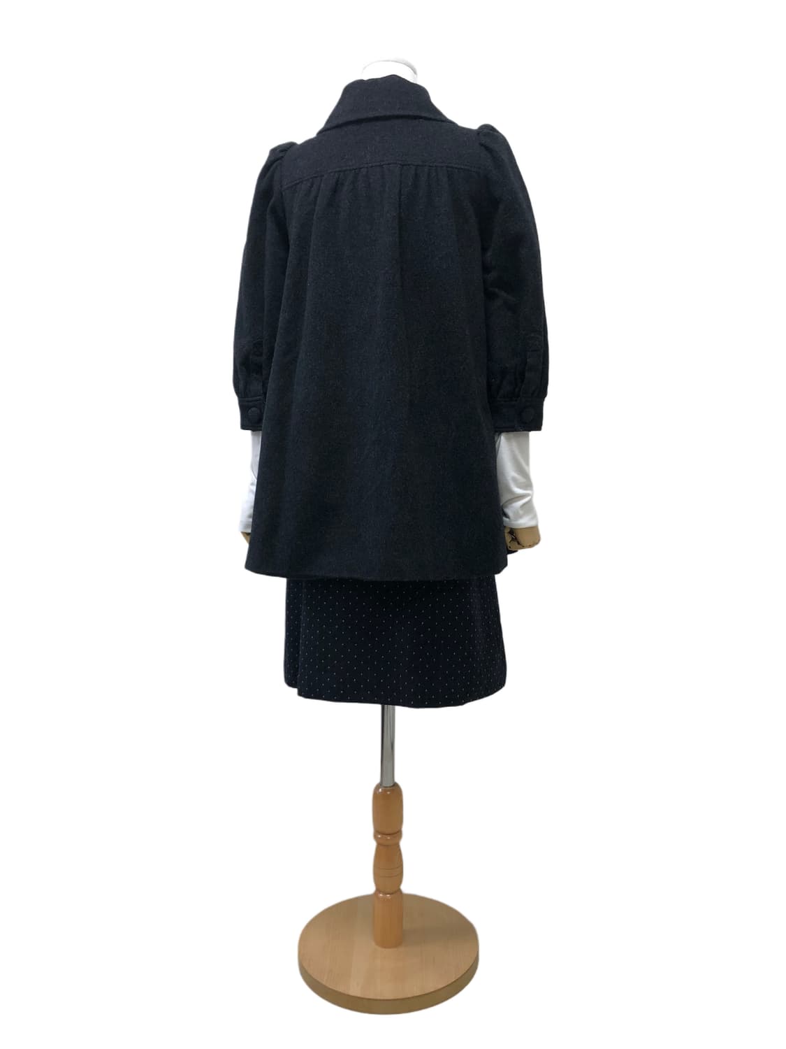 차콜 미디 핀턱 코트 상품이미지6