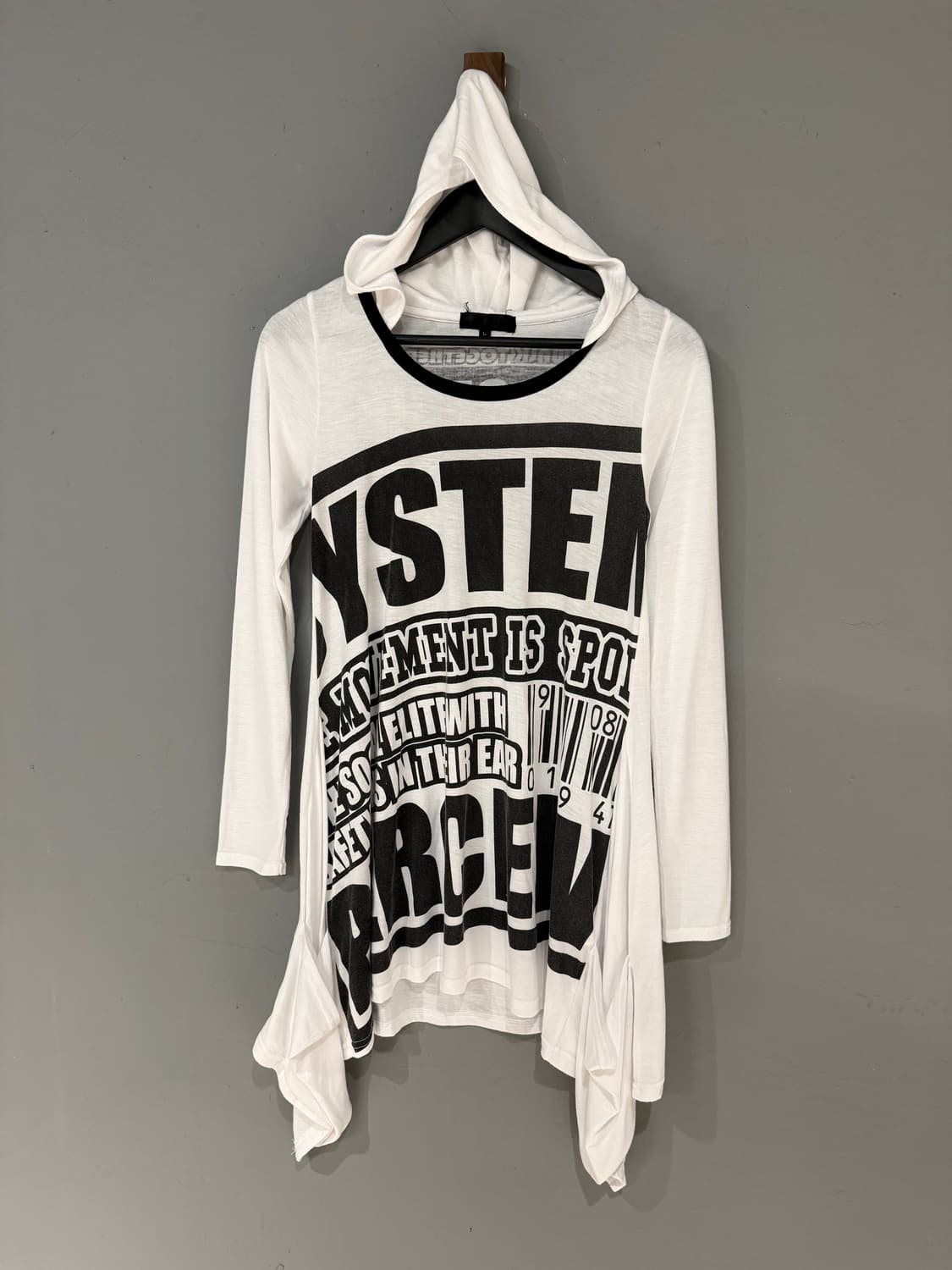 unbalance cutting lettering hood sleeve 상품이미지5