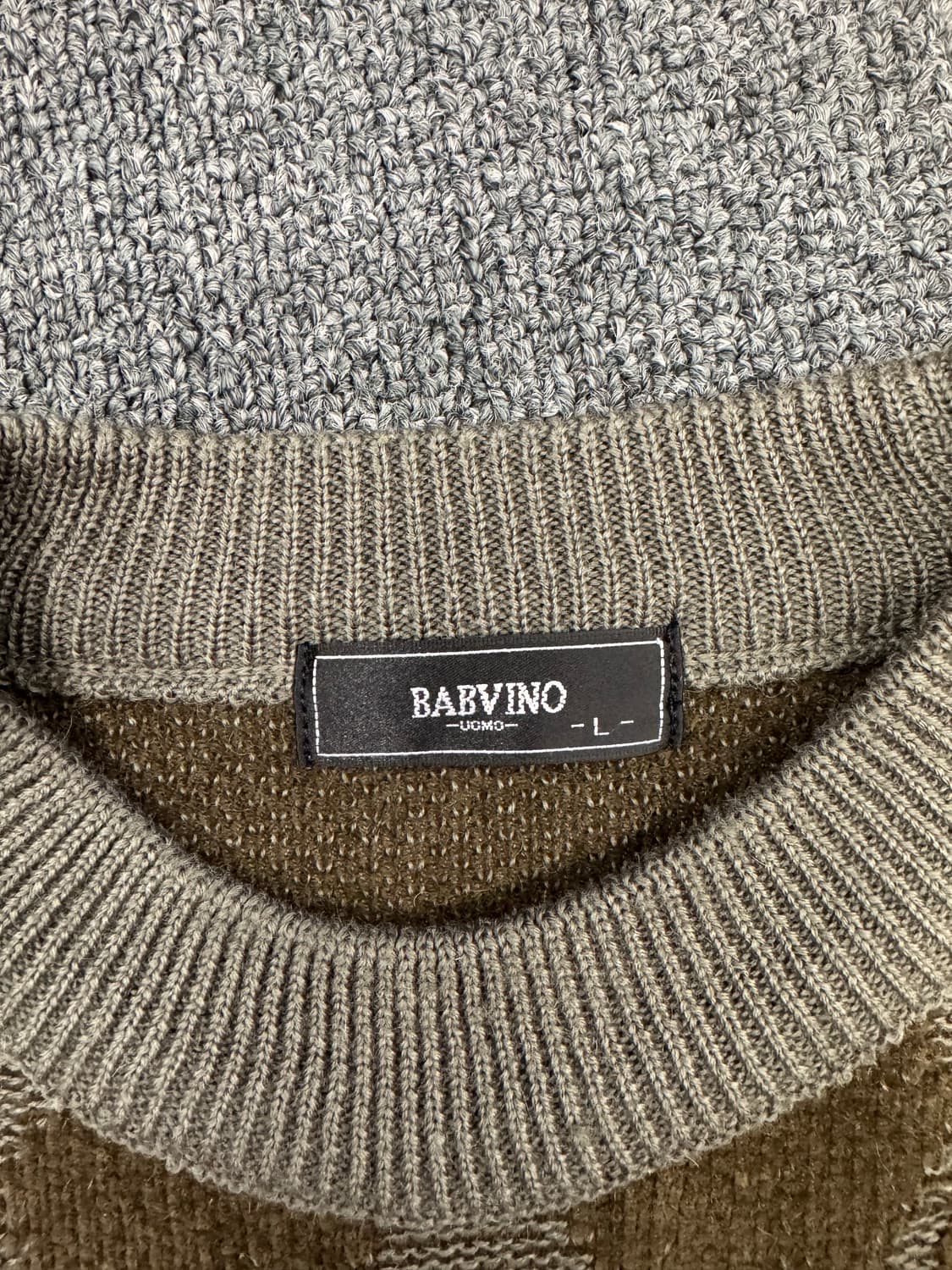 L)American vintage 아가일 패턴 브라운 니트 상품이미지4