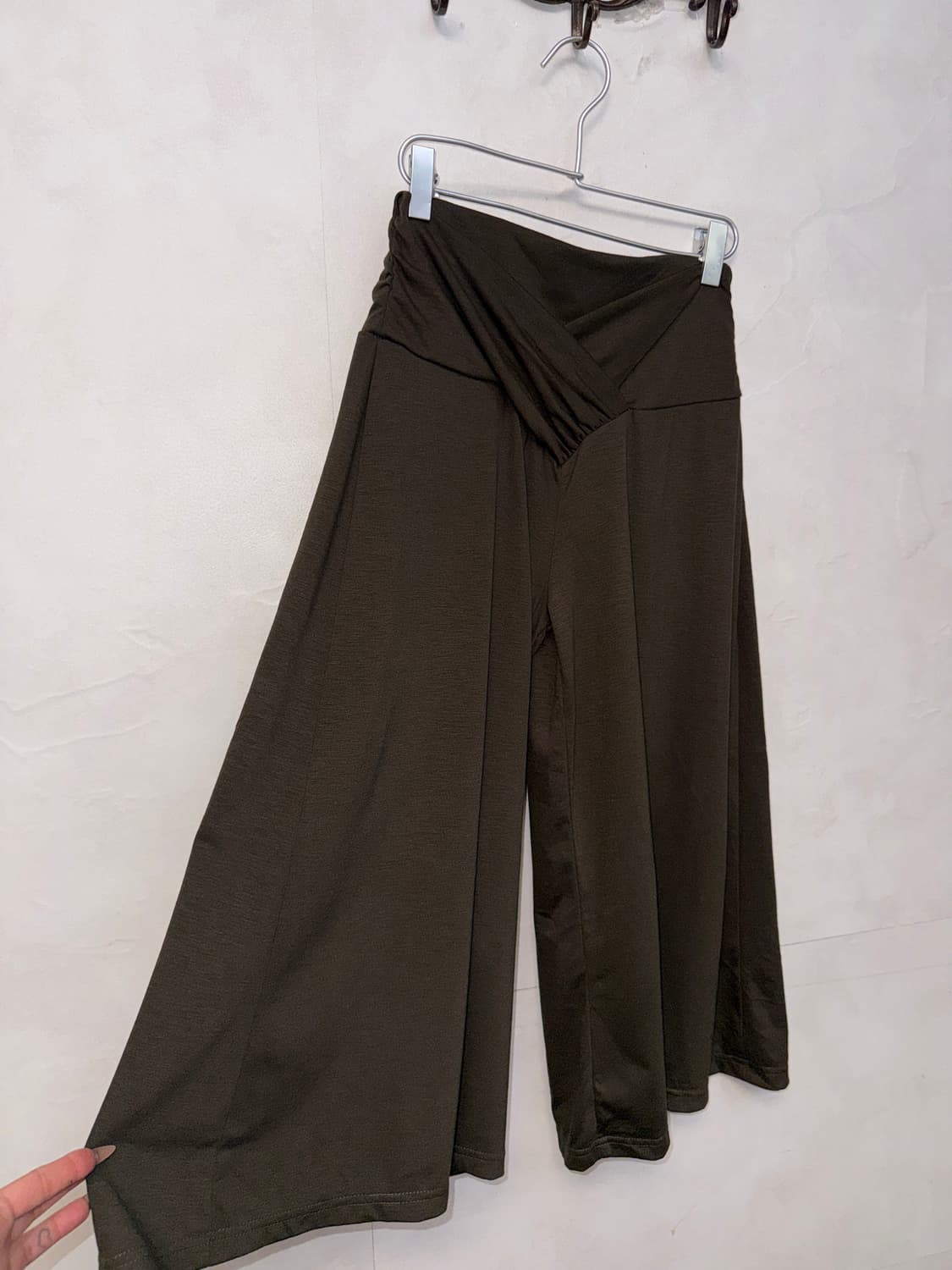 Khaki brown shirring wrap cotton pants 상품이미지2