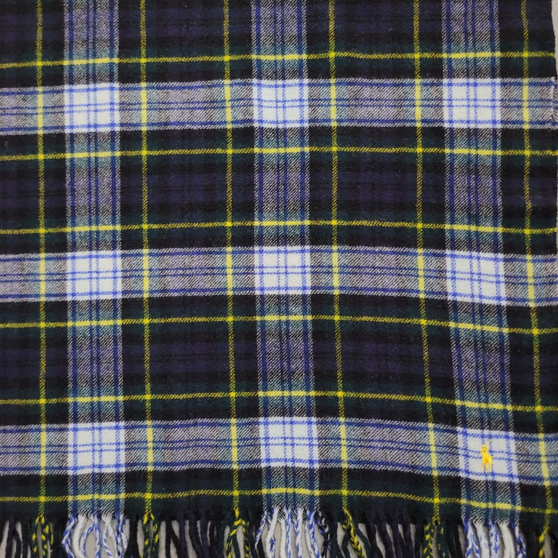 RALPH LAUREN 자수로고 타탄체크 울 블랭킷 숄 무릎덮개  상품이미지2