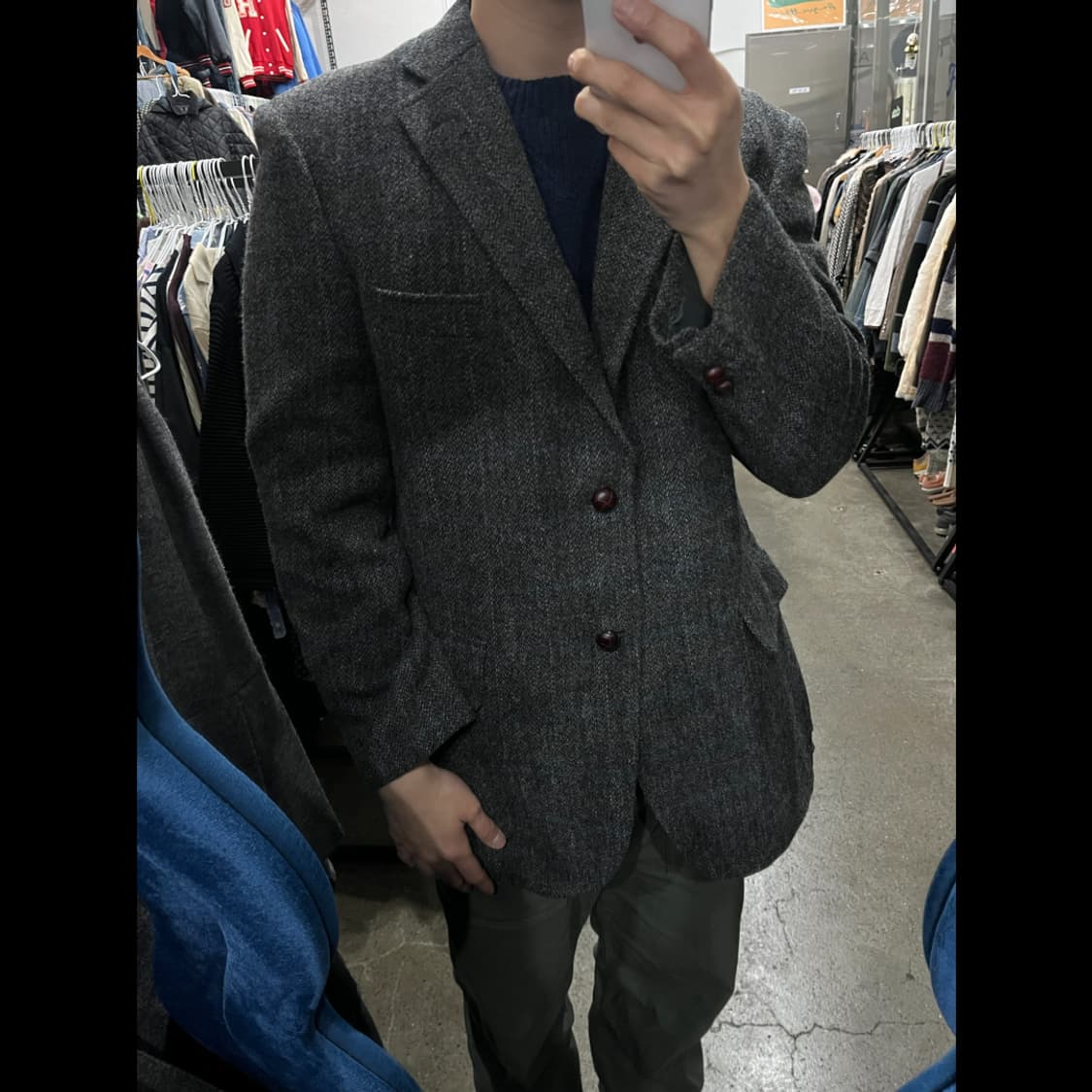 제이프레스 헤리스 트위드 울 블레이저 자켓 Made in JAPAN 상품이미지4