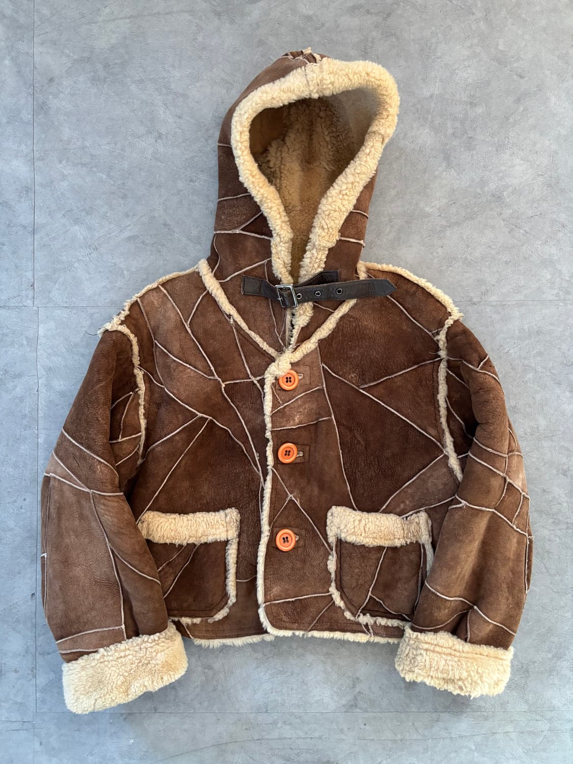 Hysteric Glamour 히스테릭글래머 브라운 패치워크 무스탕 상품이미지3