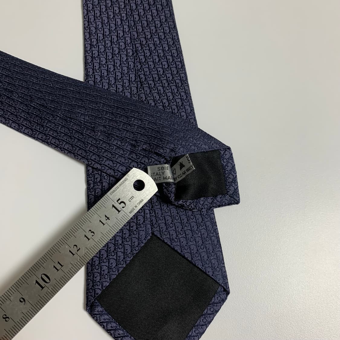 디올 오블리크 자카드 100실크 네이비넥타이 명품 100실크 7.4cm 상품이미지7