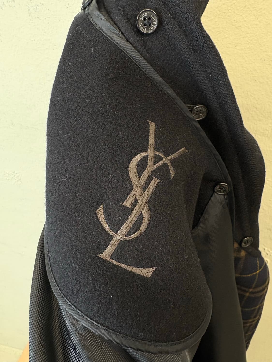입생로랑 90s 빈티지 집업 울 자켓 블랙 상품이미지6