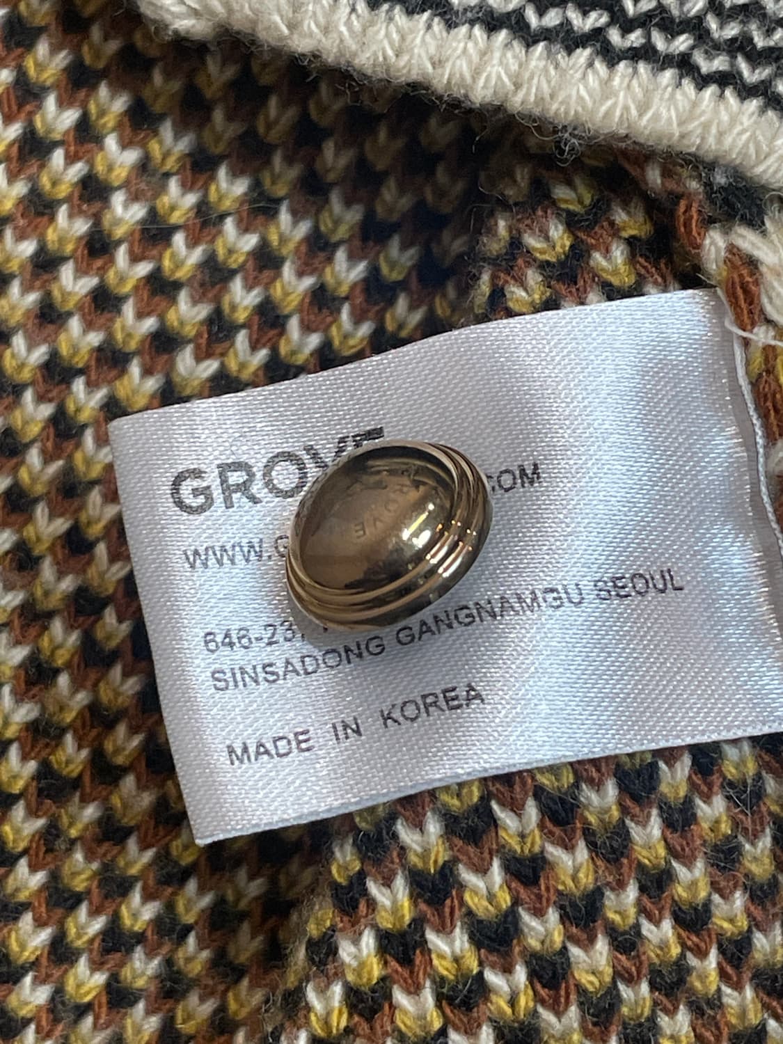 그로브 아가일 체크 니트 가디건 상품이미지7