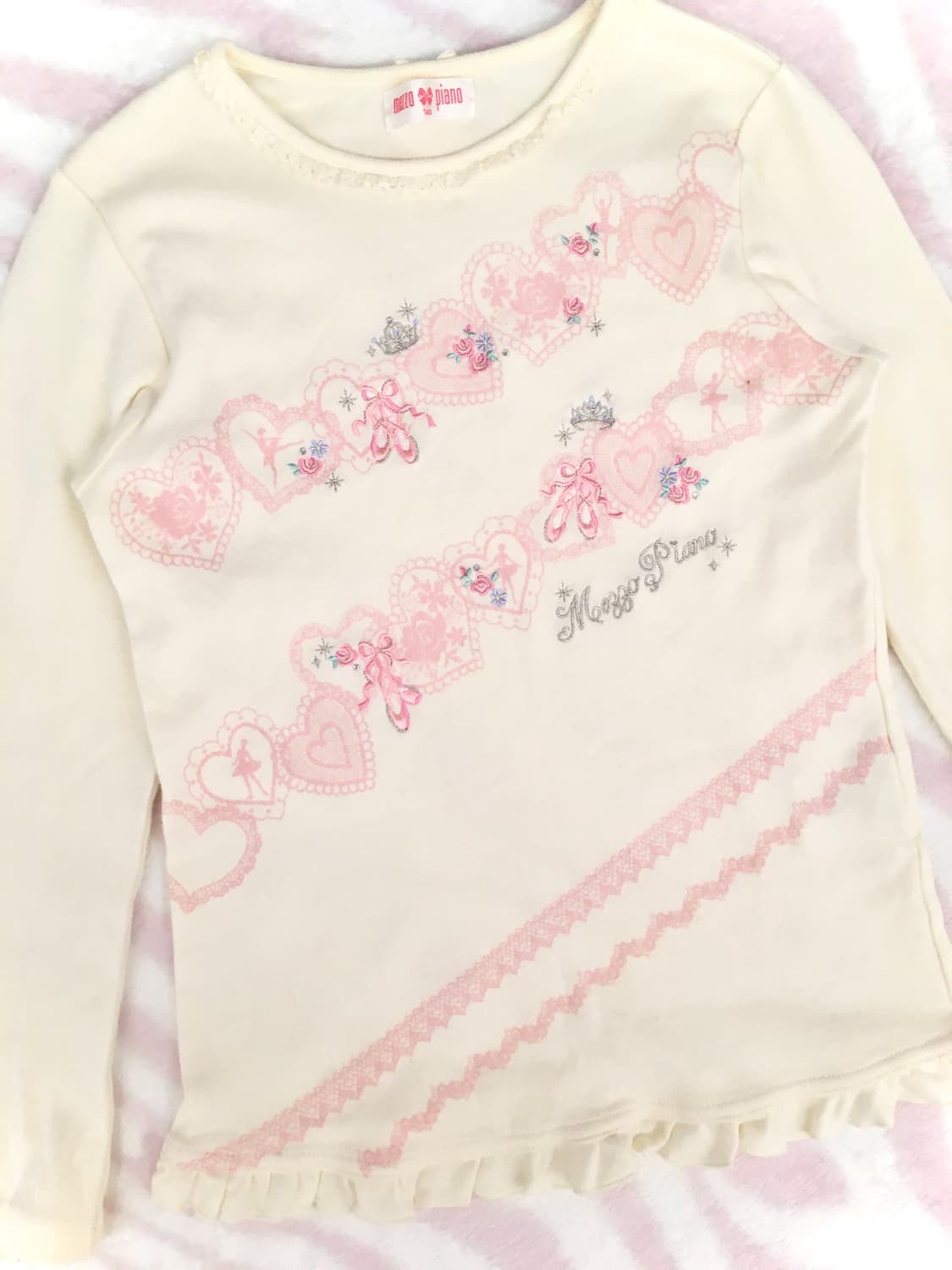 메조피아노 하트레이스 발레 롱슬리브 티셔츠 히메갸루 조지후쿠 헤이세이 상품이미지3