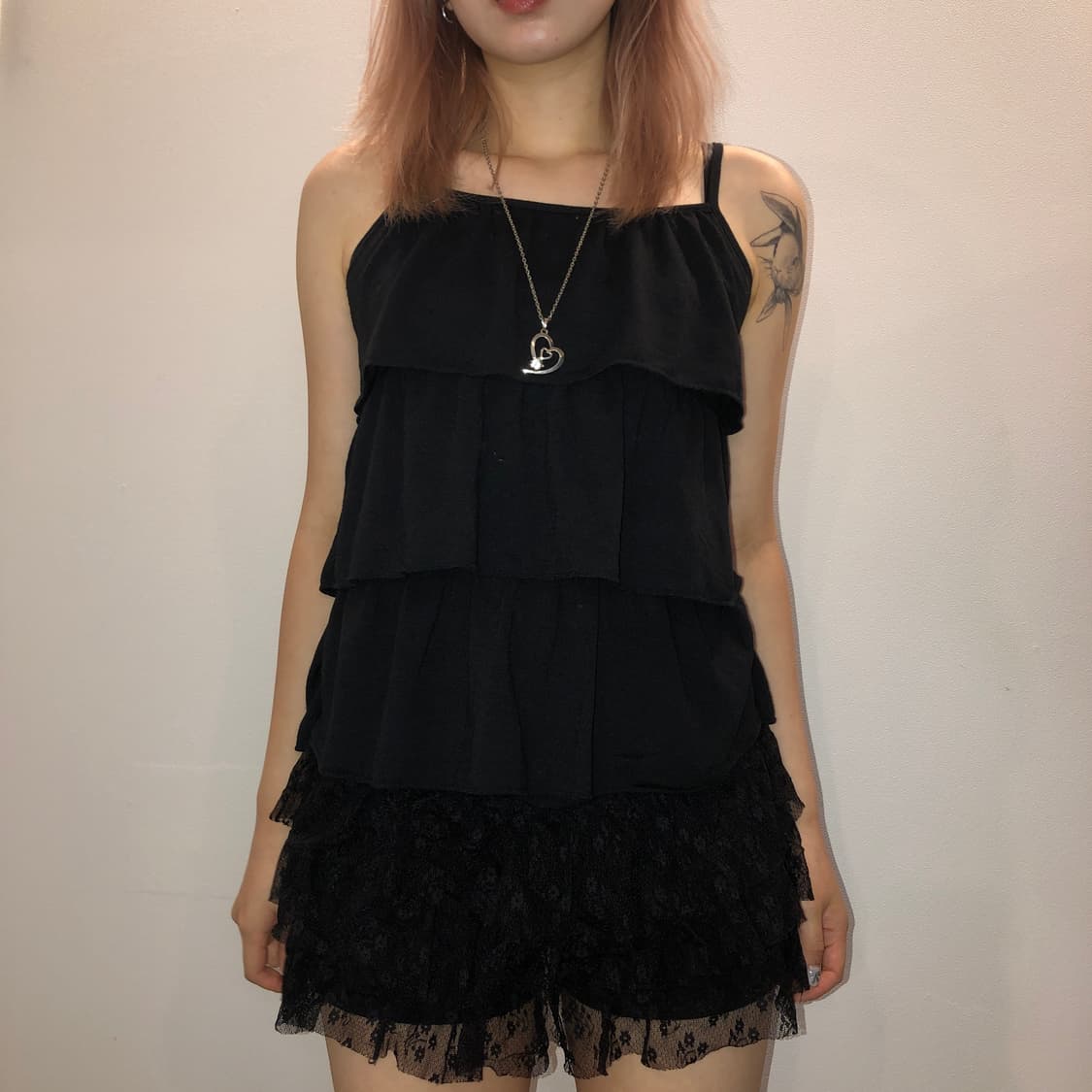 jpn vintage 블랙 프릴 캉캉 슬리브리스 상품이미지3