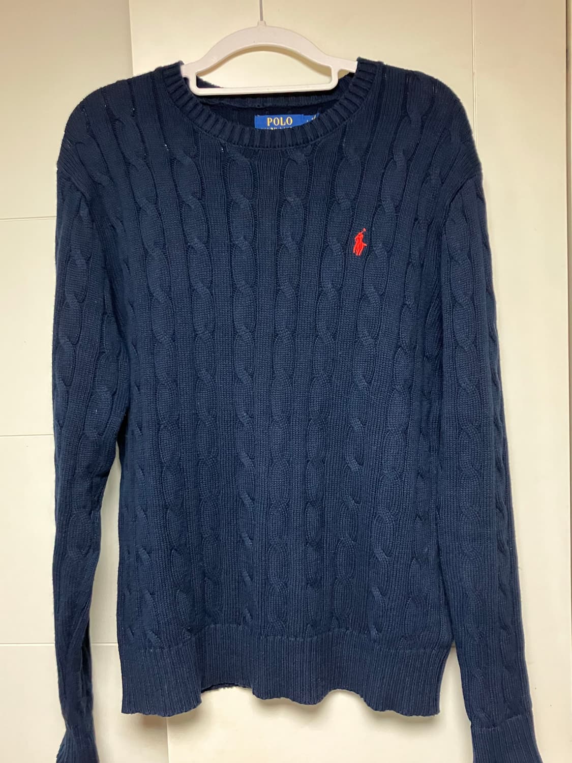폴로 꽈배기 니트 네이비 L 판매합니다 상품이미지1