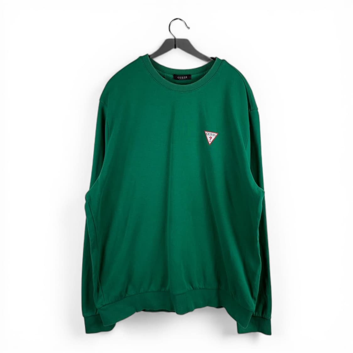 (무료배송)2XL) 게스 삼각로고 맨투맨 그린 상품이미지1