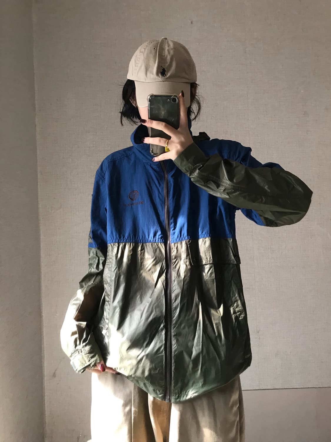 빈폴 카키 블루 포켓 바람막이 상품이미지2