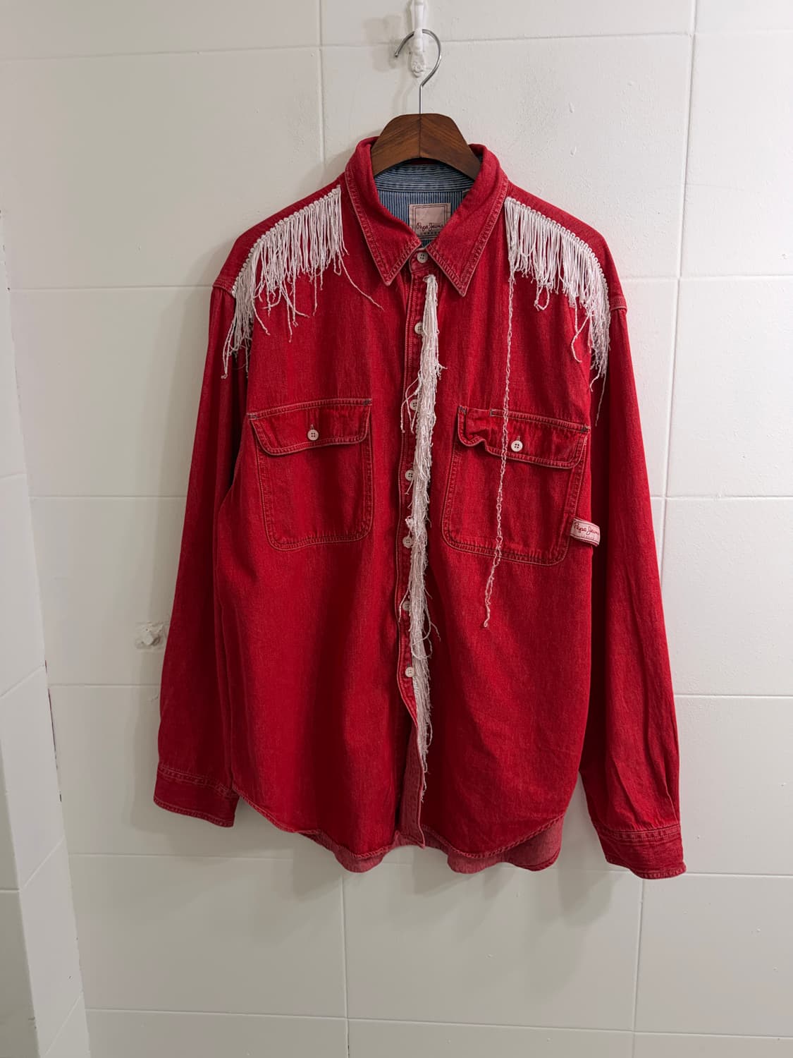 (세트 할인 가능) 페페진스 런던 웨스턴 프린지 레드 셔츠 상품이미지4