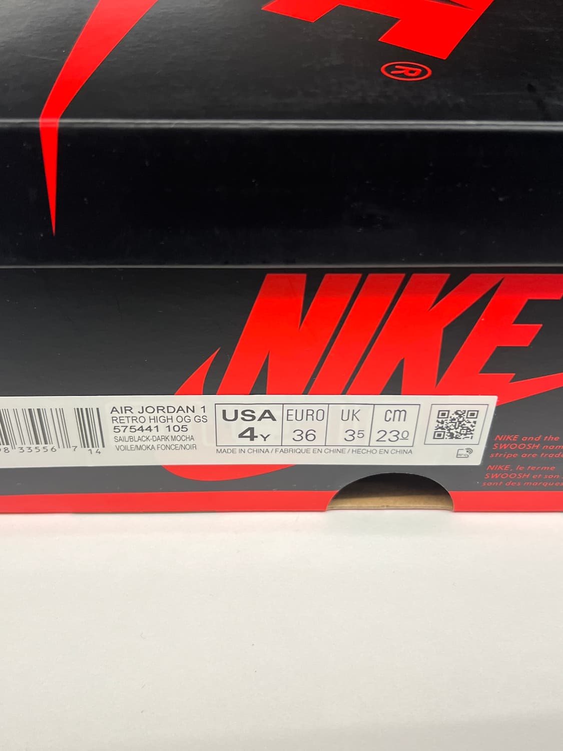 나이키 에어 조던 1 레트로 하이 블랙모카 230 상품이미지2
