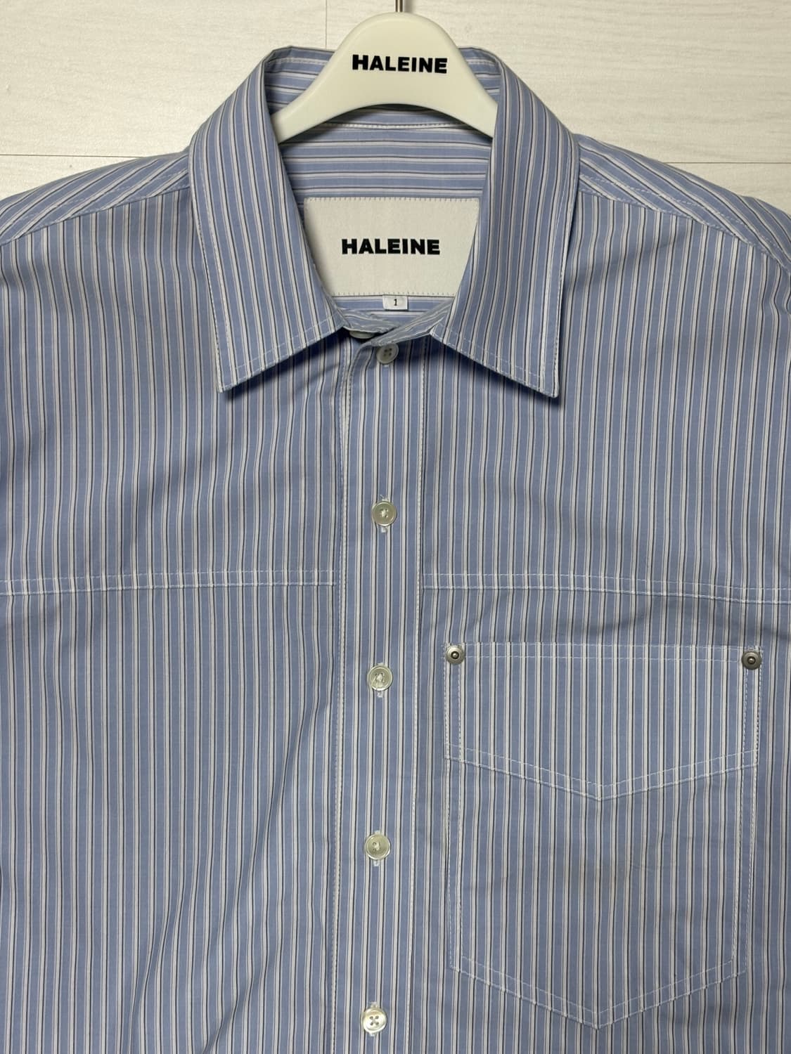 알렌느 컷오프 크롭 스트라이프 셔츠 1사이즈 상품이미지4