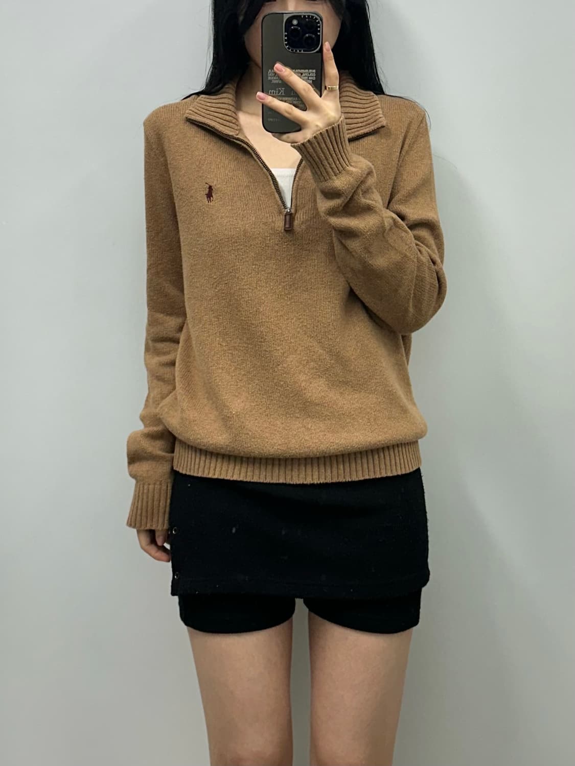 폴로 랄프로렌 브라운 반집업 니트 상품이미지1