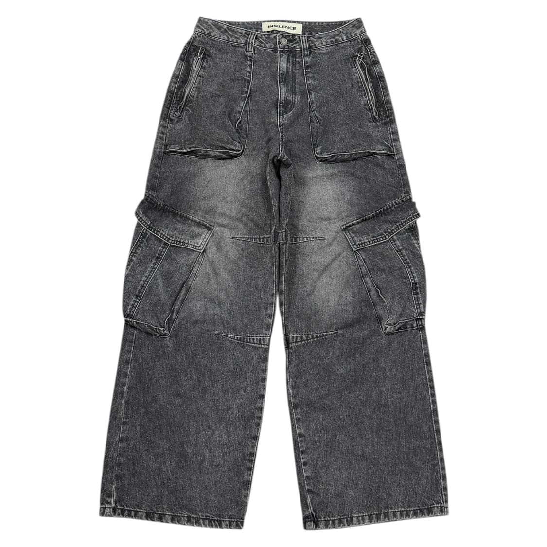 인사일런스 오브젝트 카고 포켓 데님팬츠 바지 블랙 S 상품이미지1