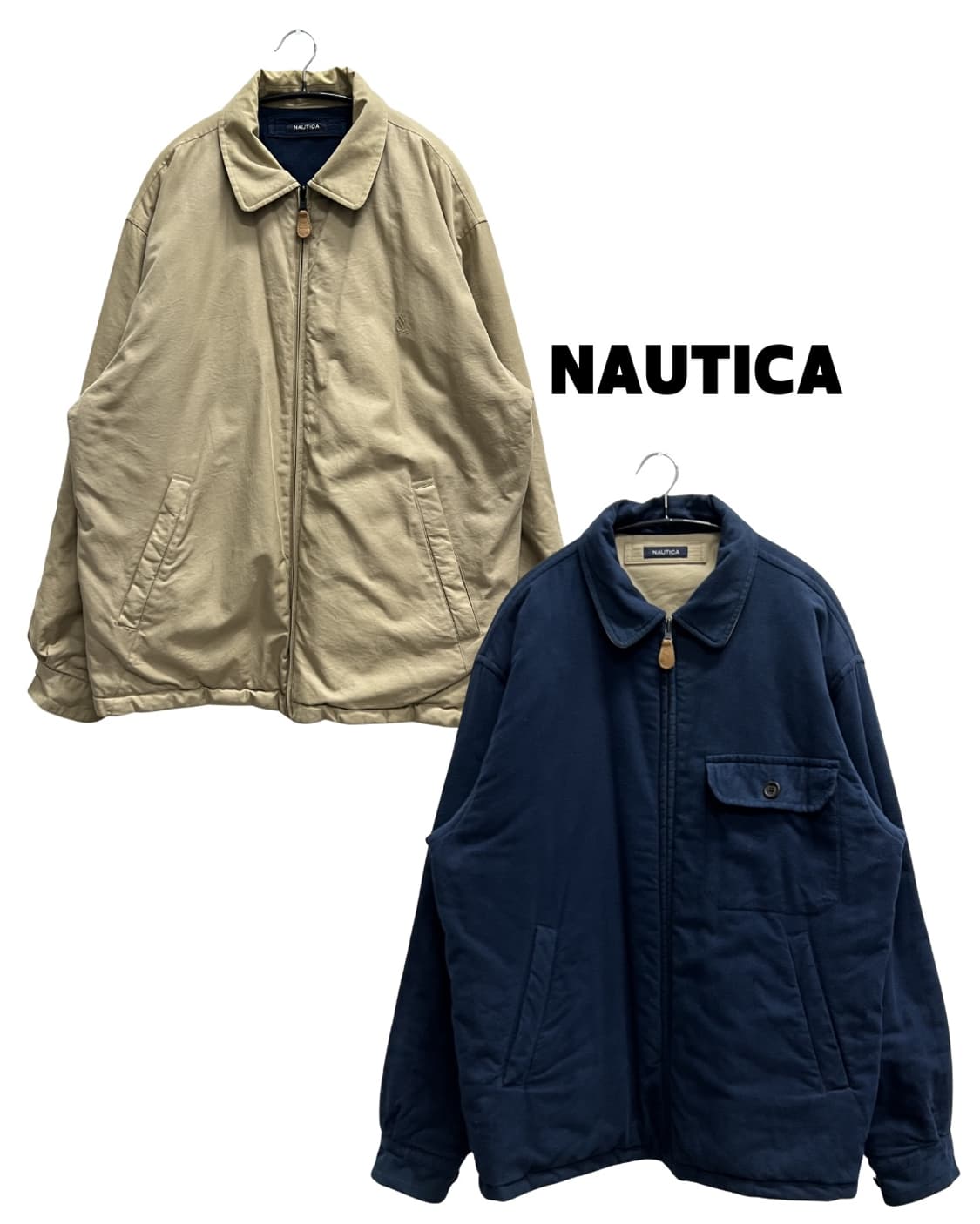 노티카 올드스쿨 리버시블 블루종 플리스 자켓 베이지 상품이미지1