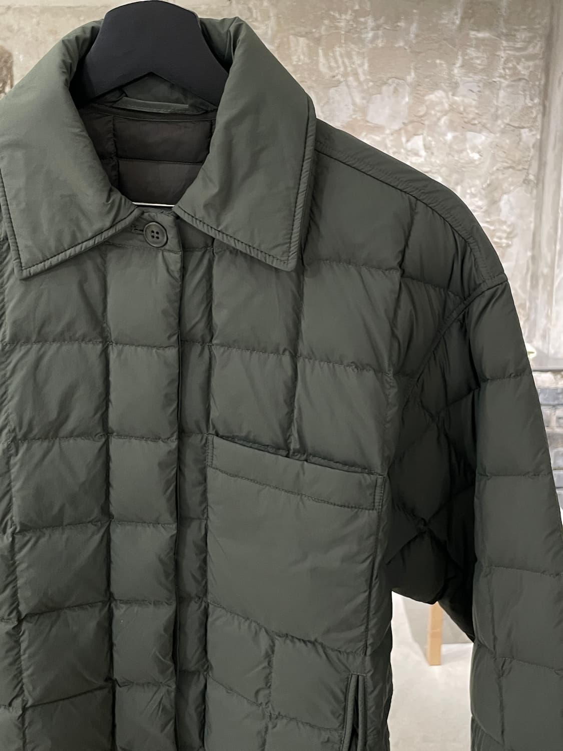 이엔키 이엔키 카키 히든 버튼 덕 다운 퀼팅 자켓 상품이미지3