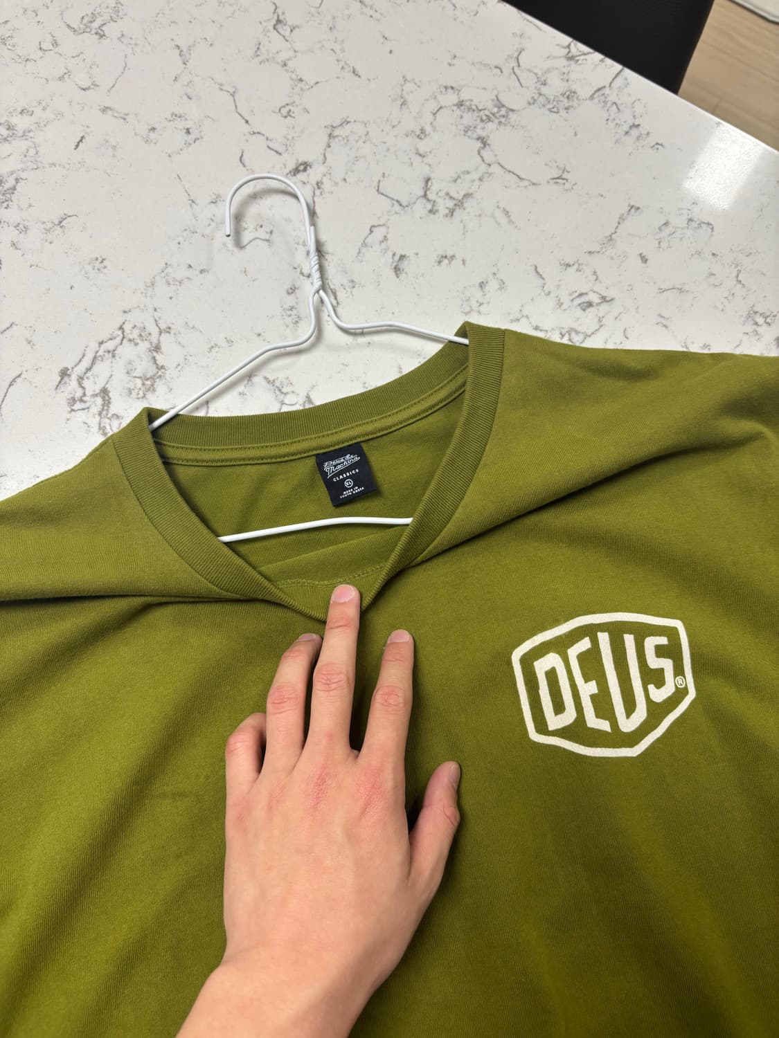 데우스 티셔츠 XL 카키 상품이미지2