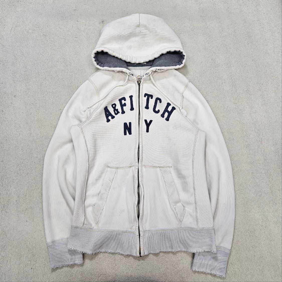 아베크롬비 화이트 후드 집업 L 상품이미지1