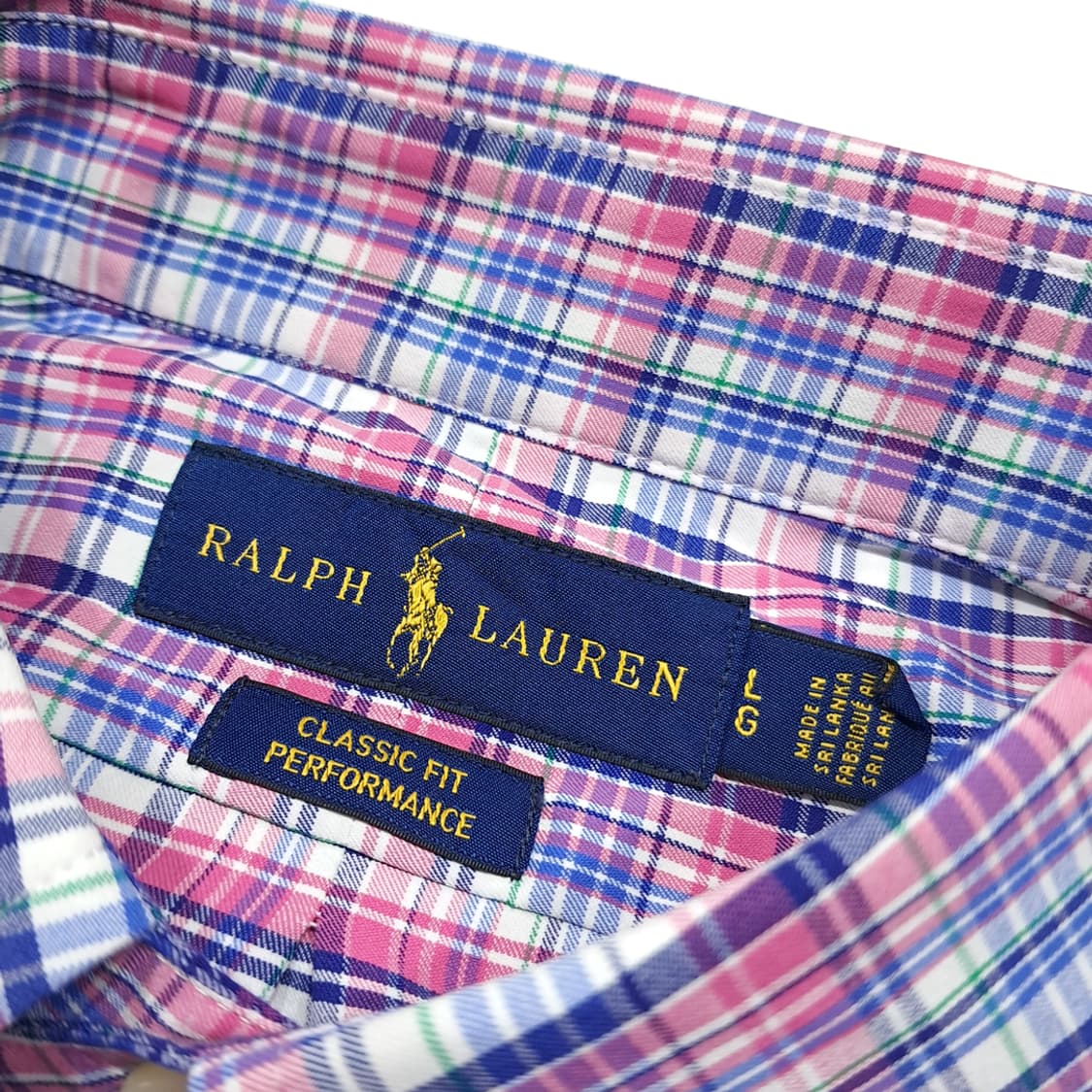 CK153 L 폴로 퍼포먼스 매드라스 체크 핑크 셔츠 남방 상품이미지3