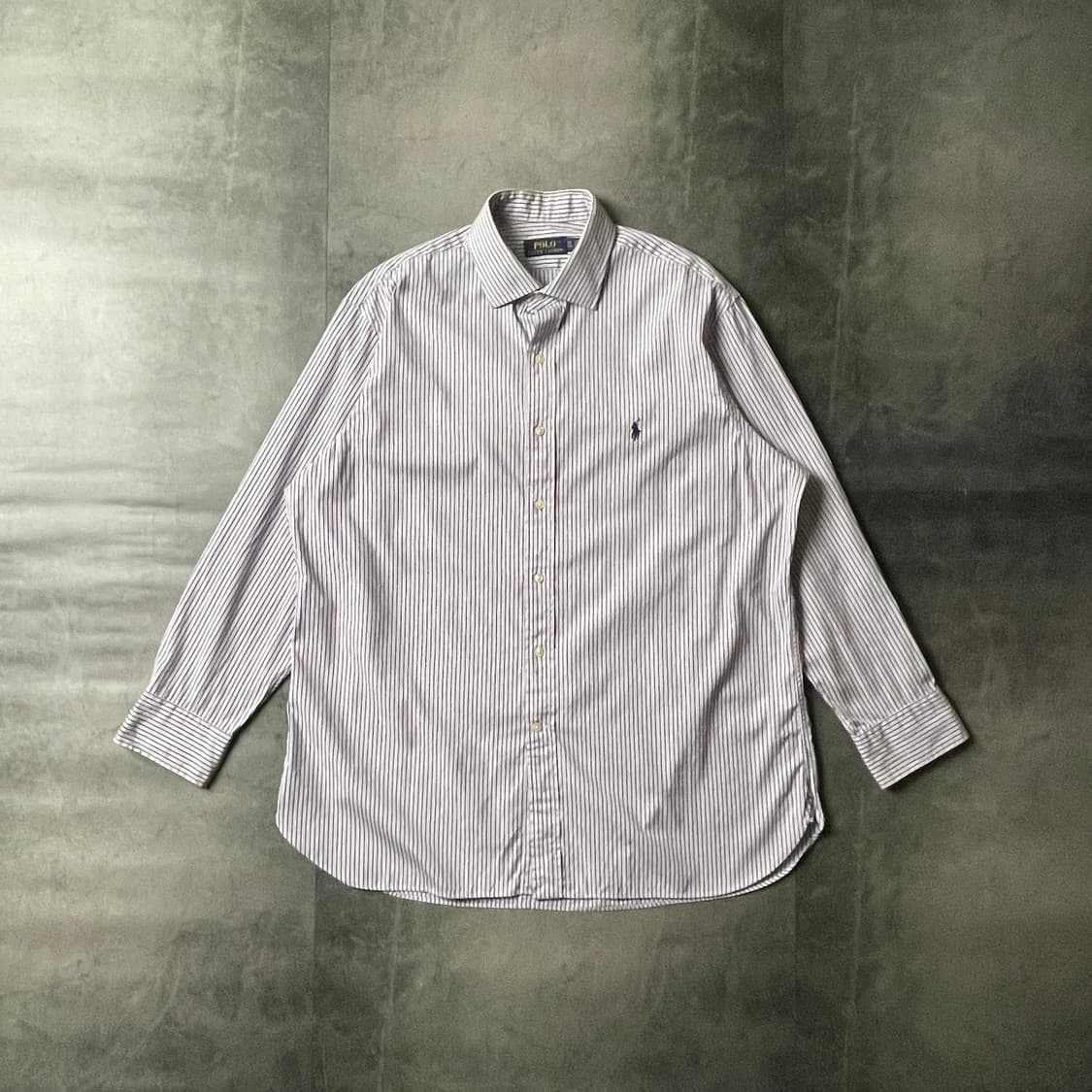 RALPH LAUREN 랄프로렌 빈티지 퍼플 스트라이프 코튼셔츠 상품이미지1