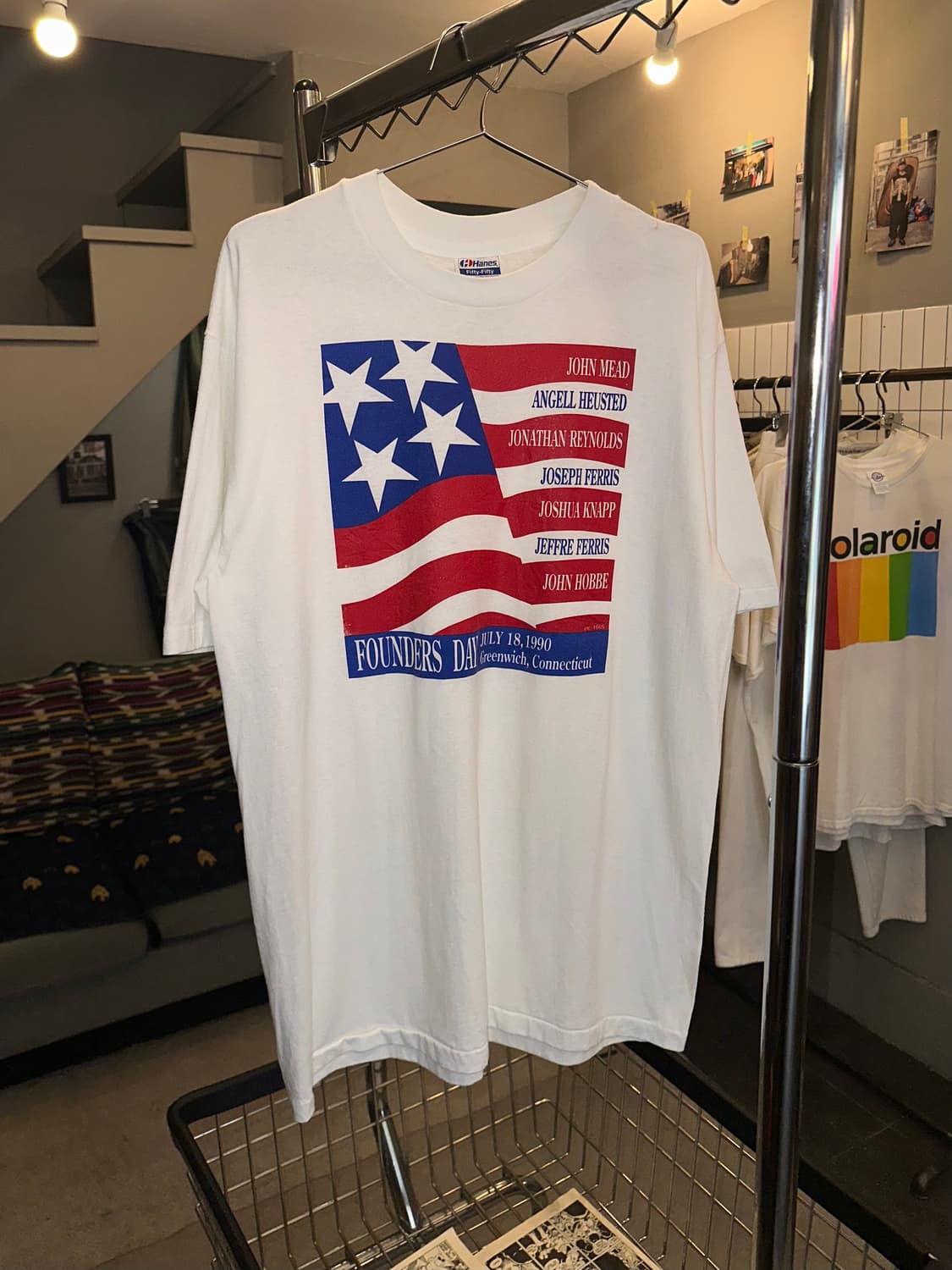 90’s Hanes 50/50 American Flag single T 상품이미지2