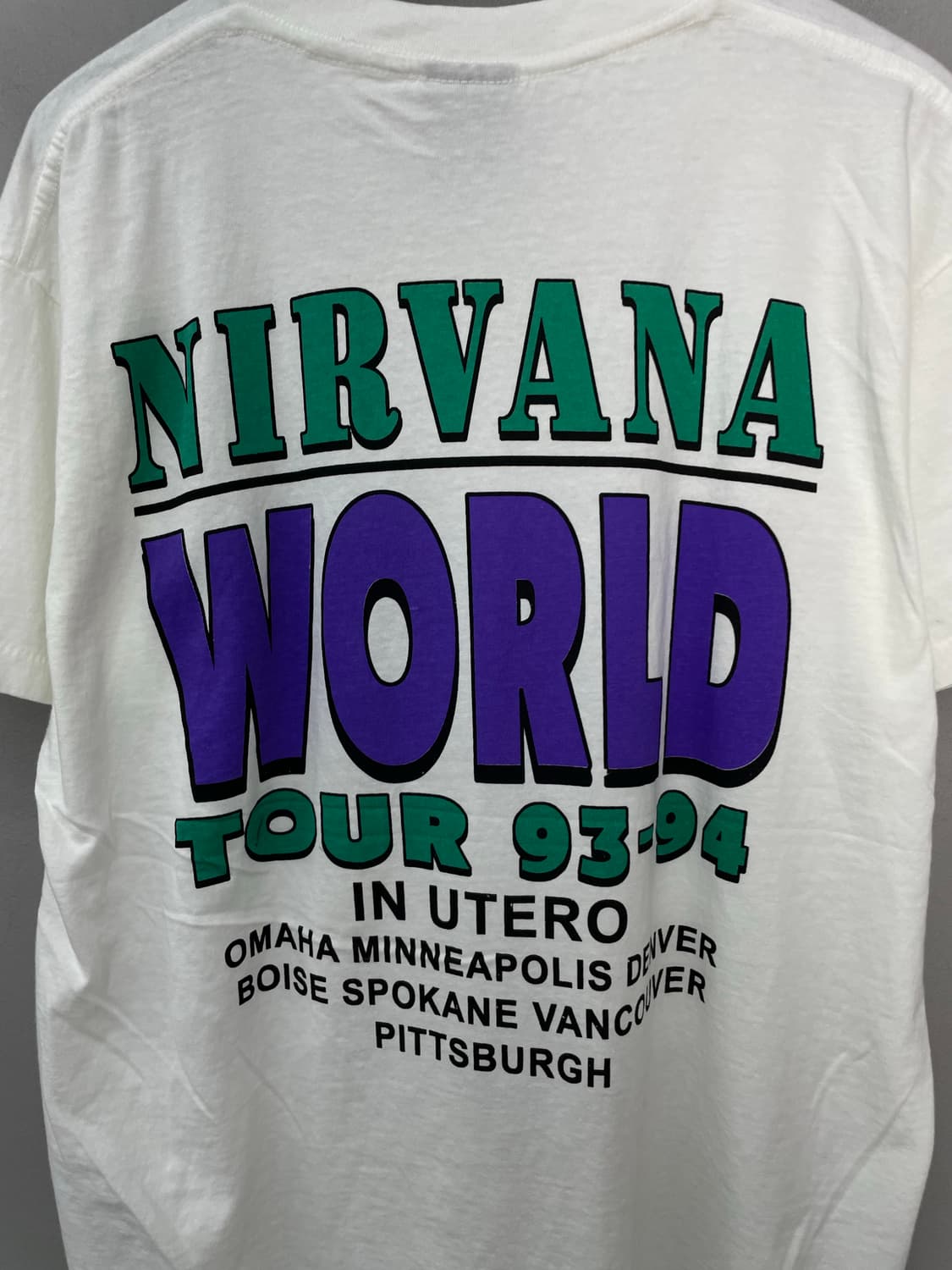 빈티지 너바나 밴드 1993 월드투어 반팔 H2549 상품이미지5