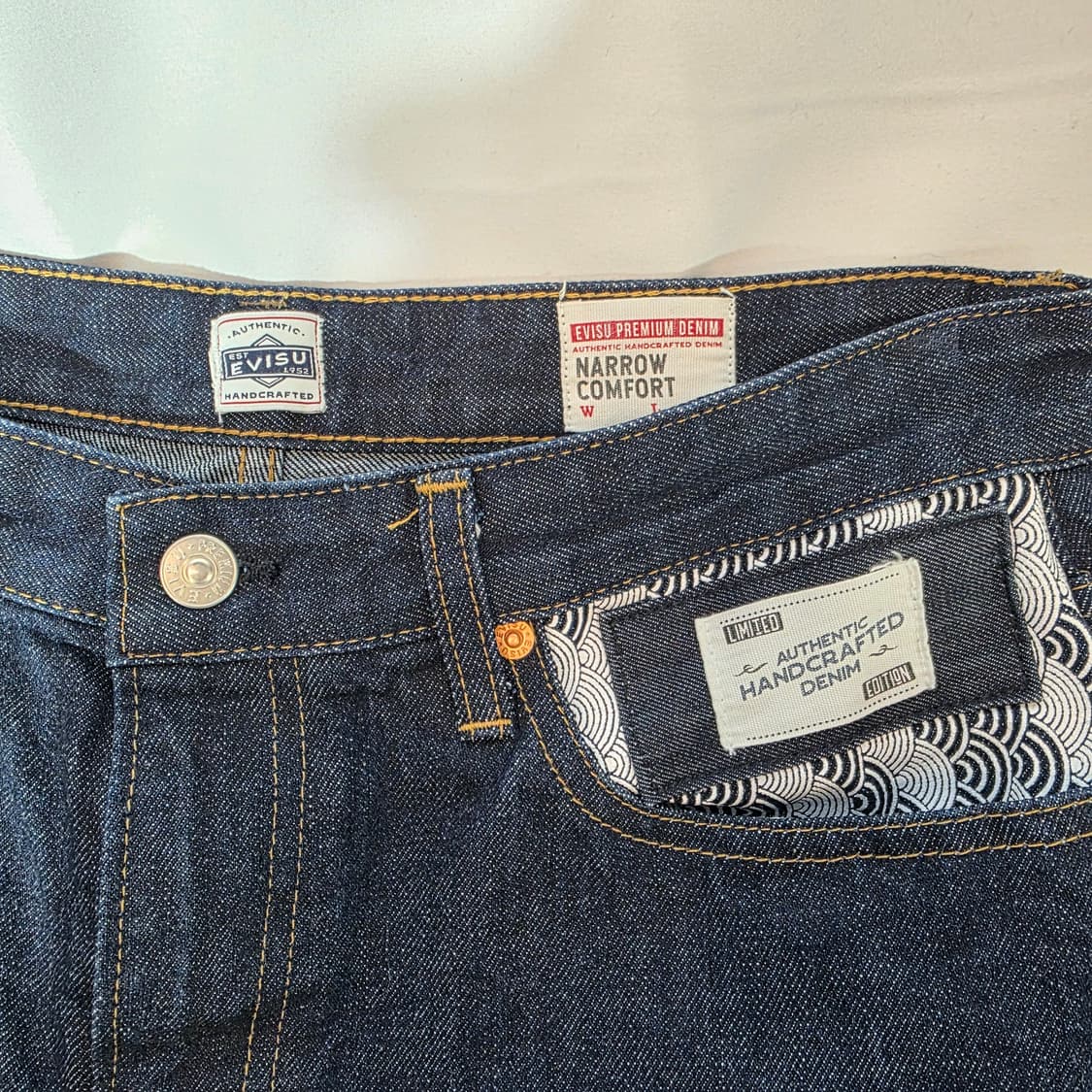 [34]에비수 핸드크레프트 생지 데님 팬츠 상품이미지5