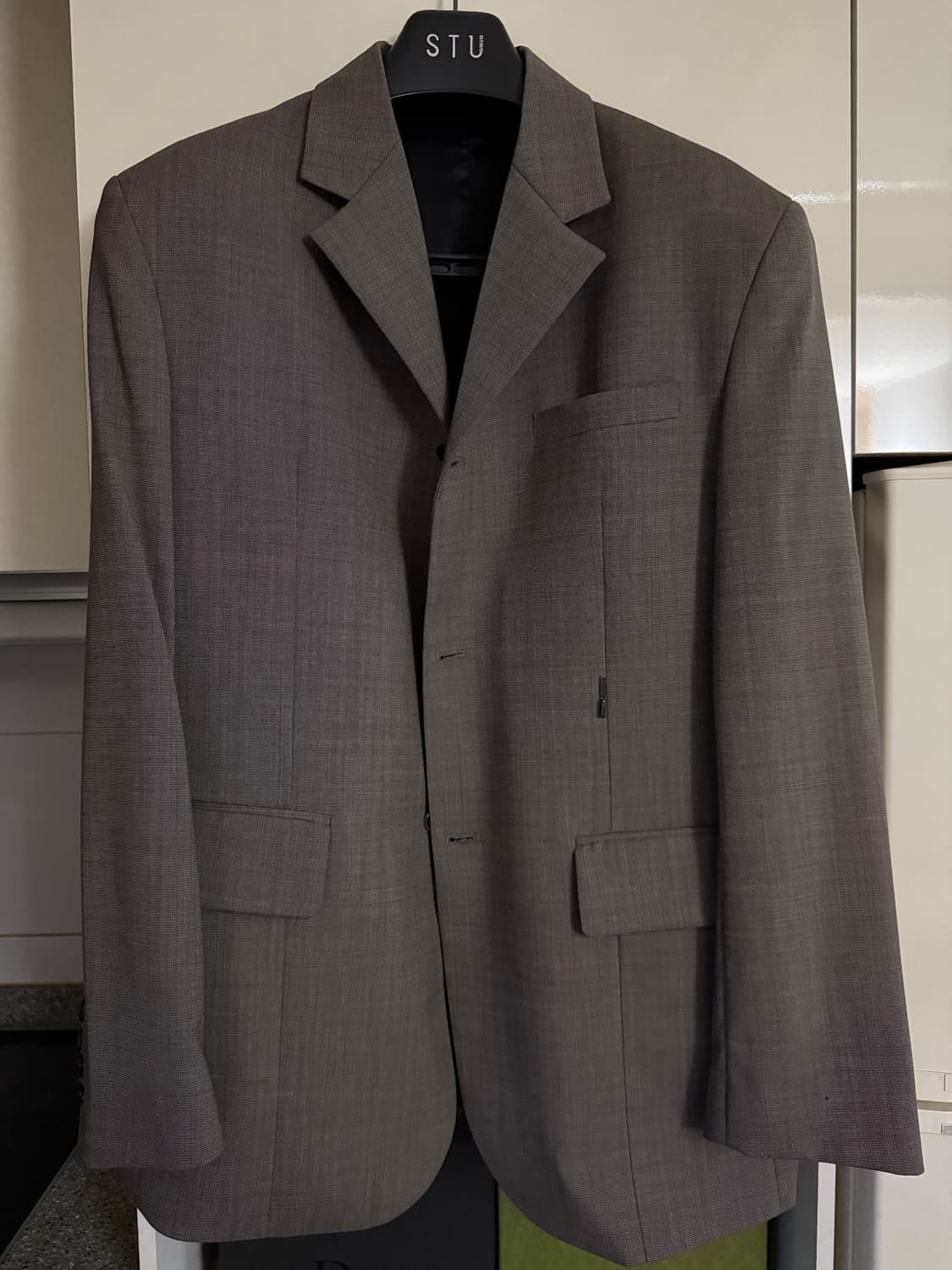 [M] STU 3버튼 블레이저 그레이 브라운 상품이미지4