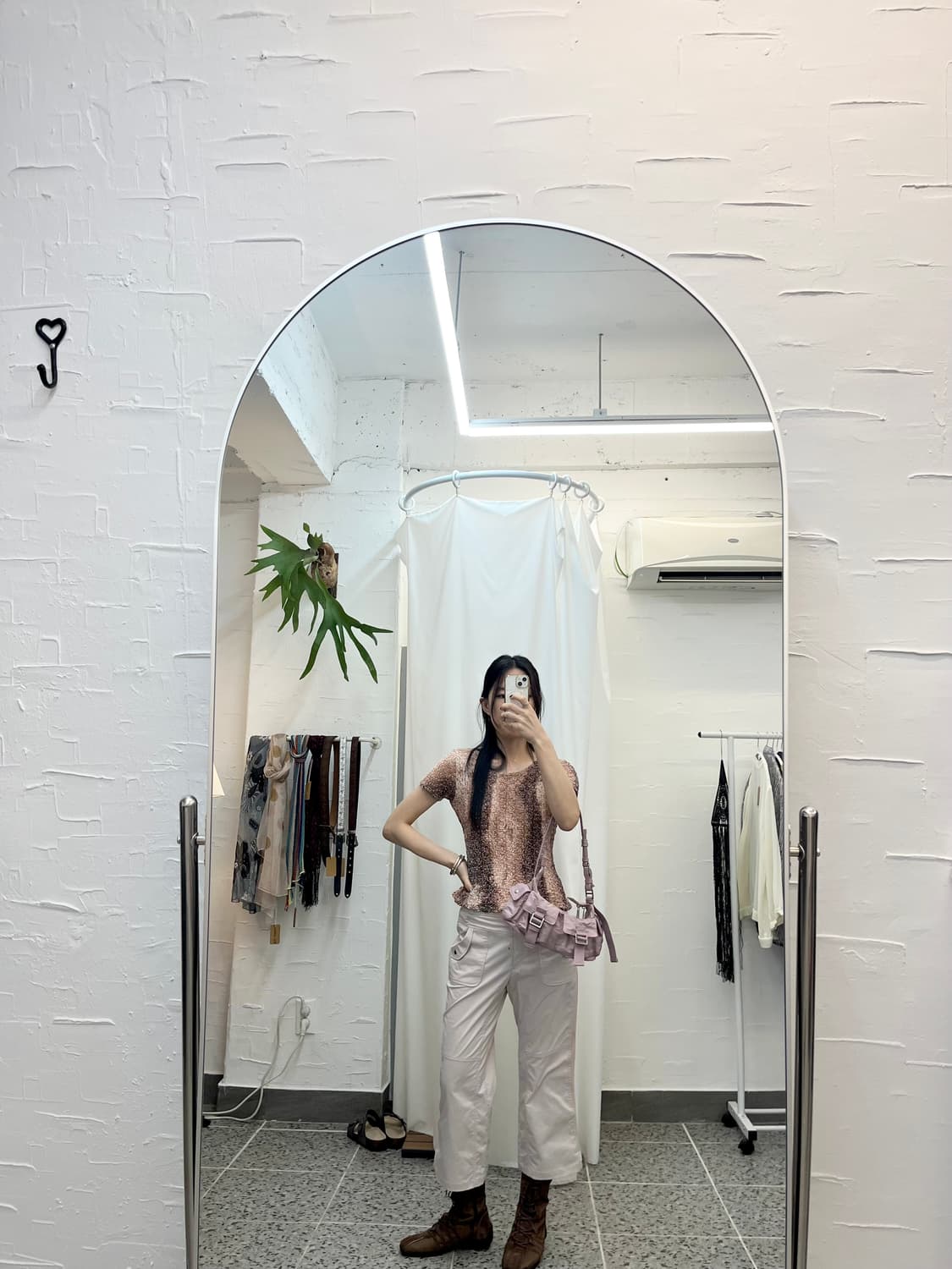 연핑크 포켓 8부 팬츠 상품이미지2