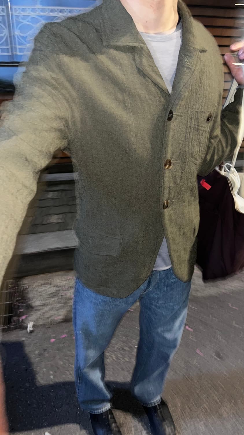 이세이미야케 맨 3버튼 그린 스트라이프 자켓 상품이미지2