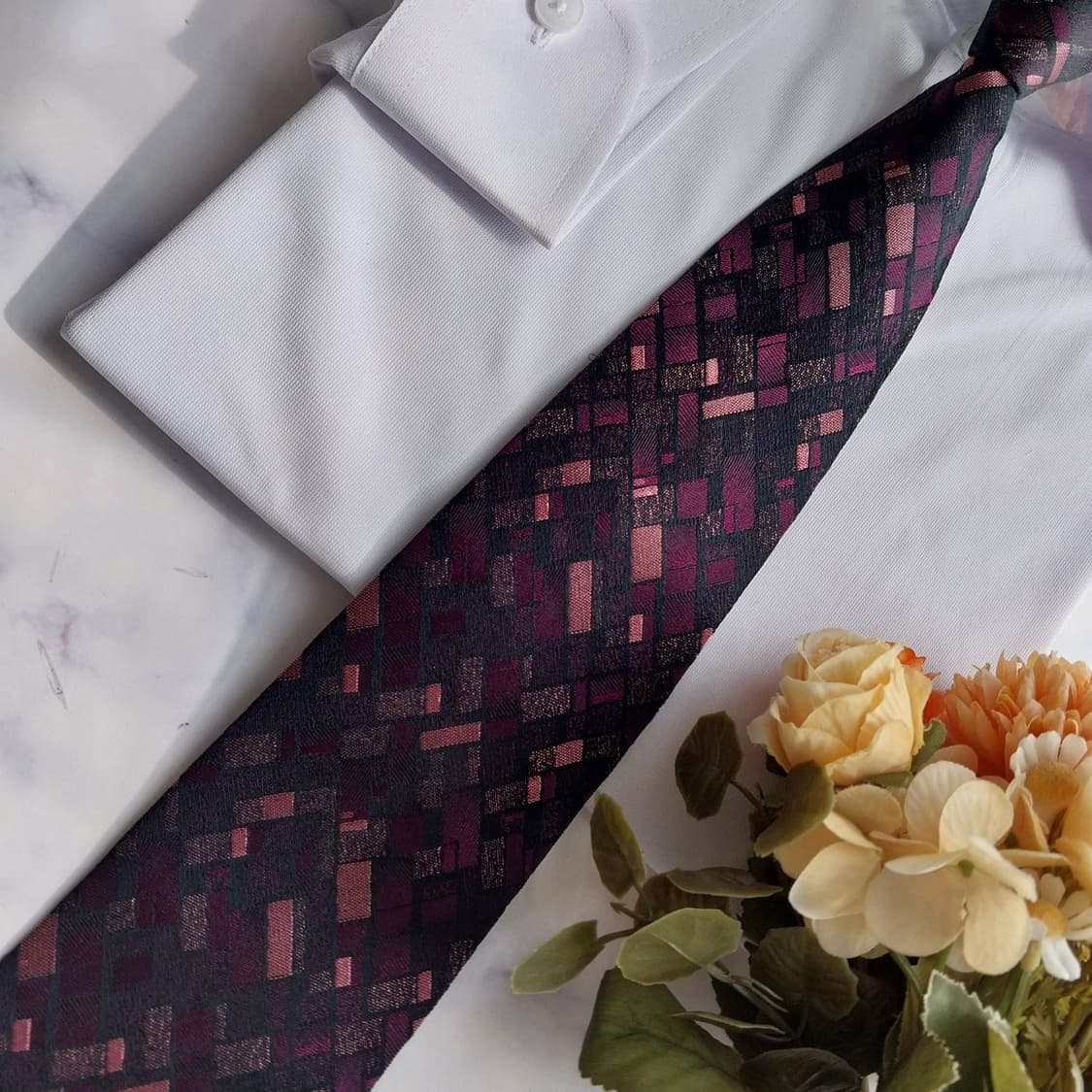 미쏘니 실크 퍼플 믹스 패턴 넥타이 10cm A+등급 K2308 상품이미지6