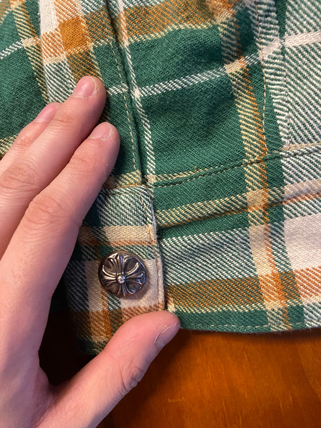 크롬하츠 레터링 체크 누빔셔츠 사이즈 m 상품이미지8