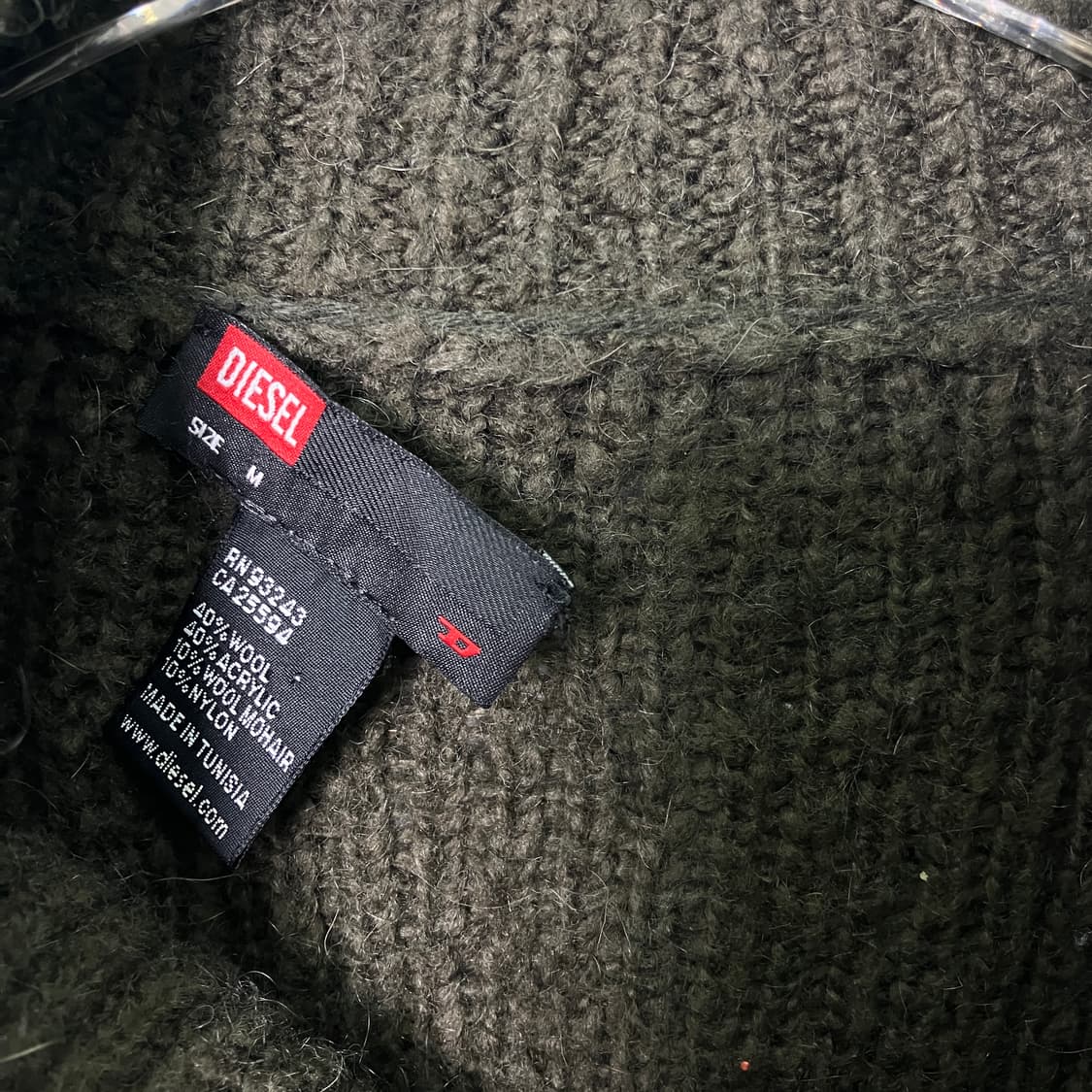 디젤 카키 울 니트 가디건 M 상품이미지3