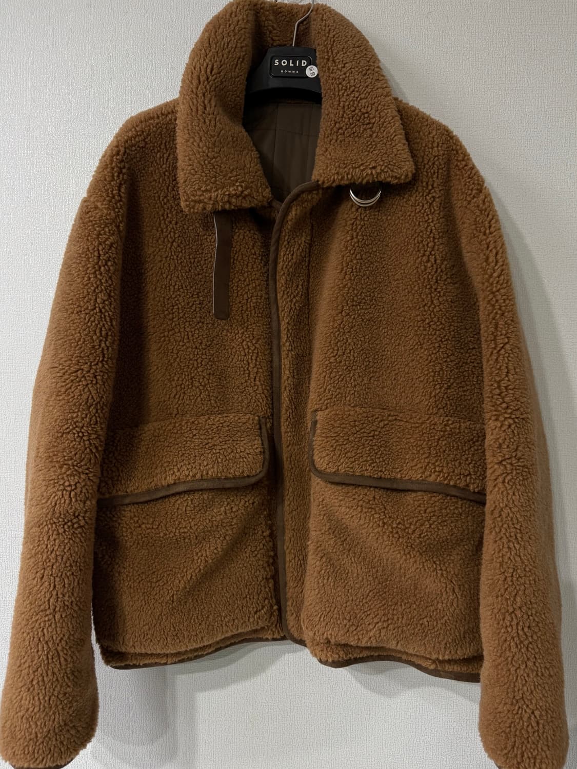 [52] 솔리드옴므 플리스 스웨이드 무스탕 브라운 상품이미지1