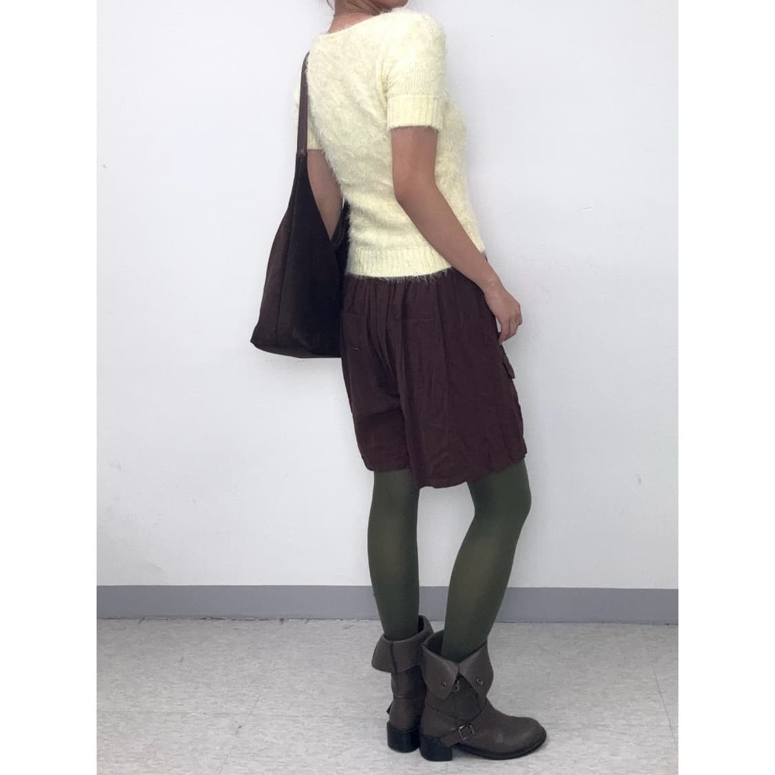 빈티지 브라운 하프팬츠 반바지 상품이미지2