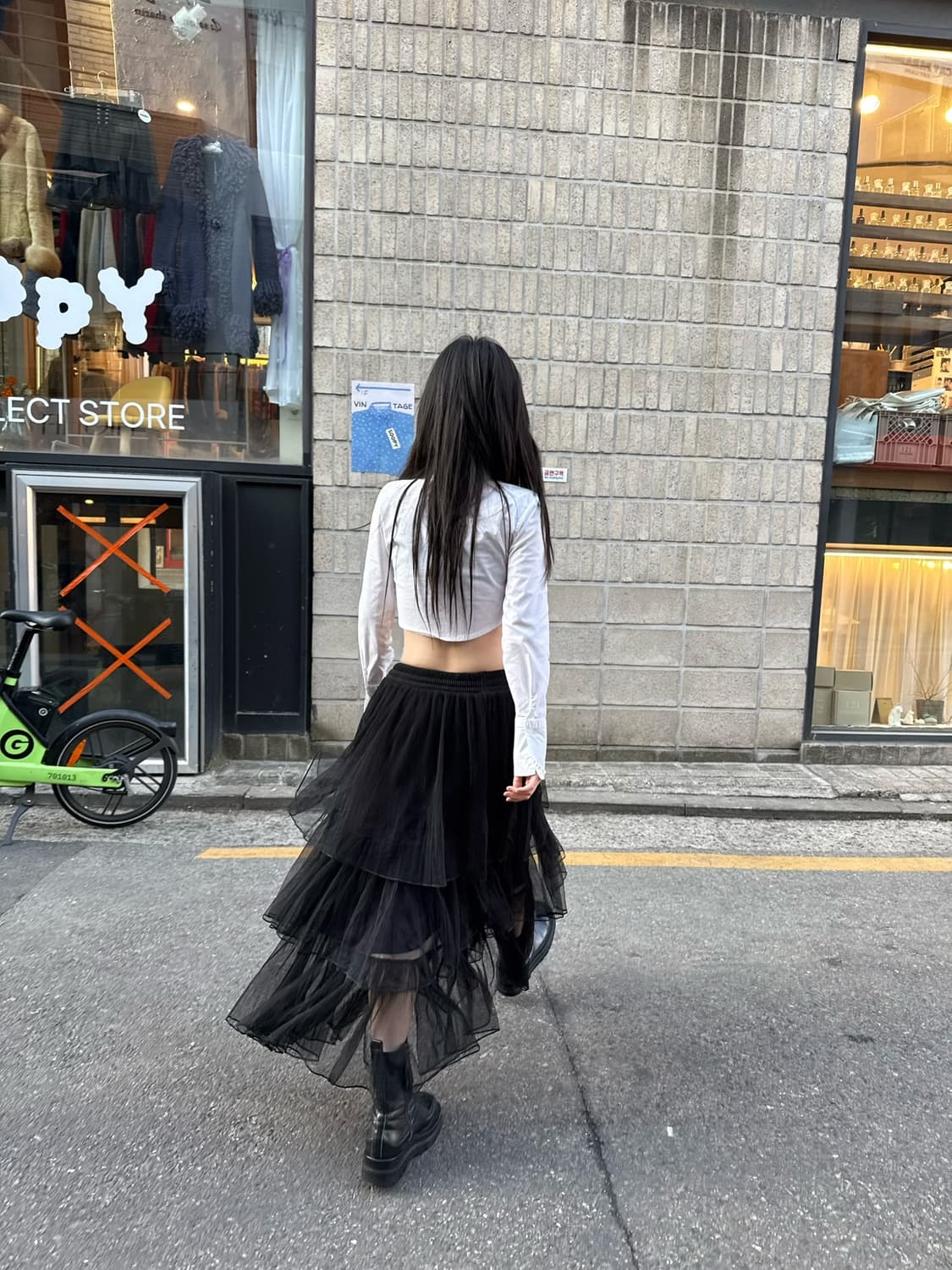 시스루 베이스 티어드 밴딩 롱 스커트 상품이미지1