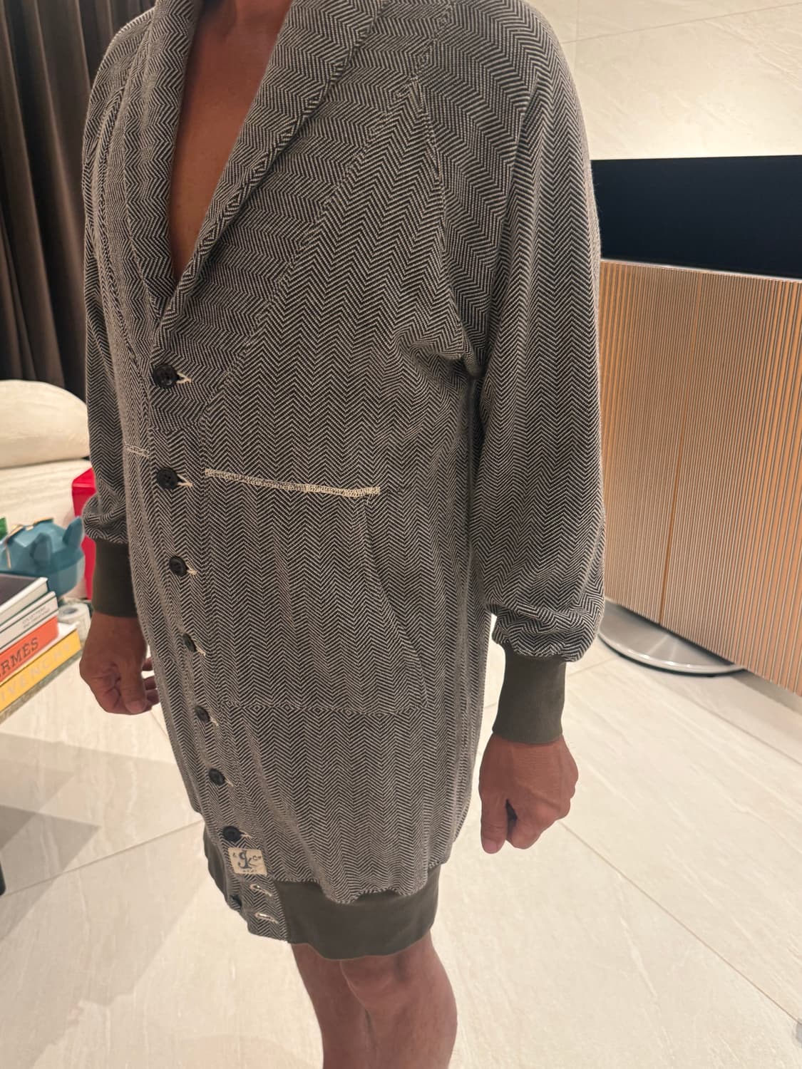 캐피탈 헤링본 패턴 롱가디건 상품이미지7