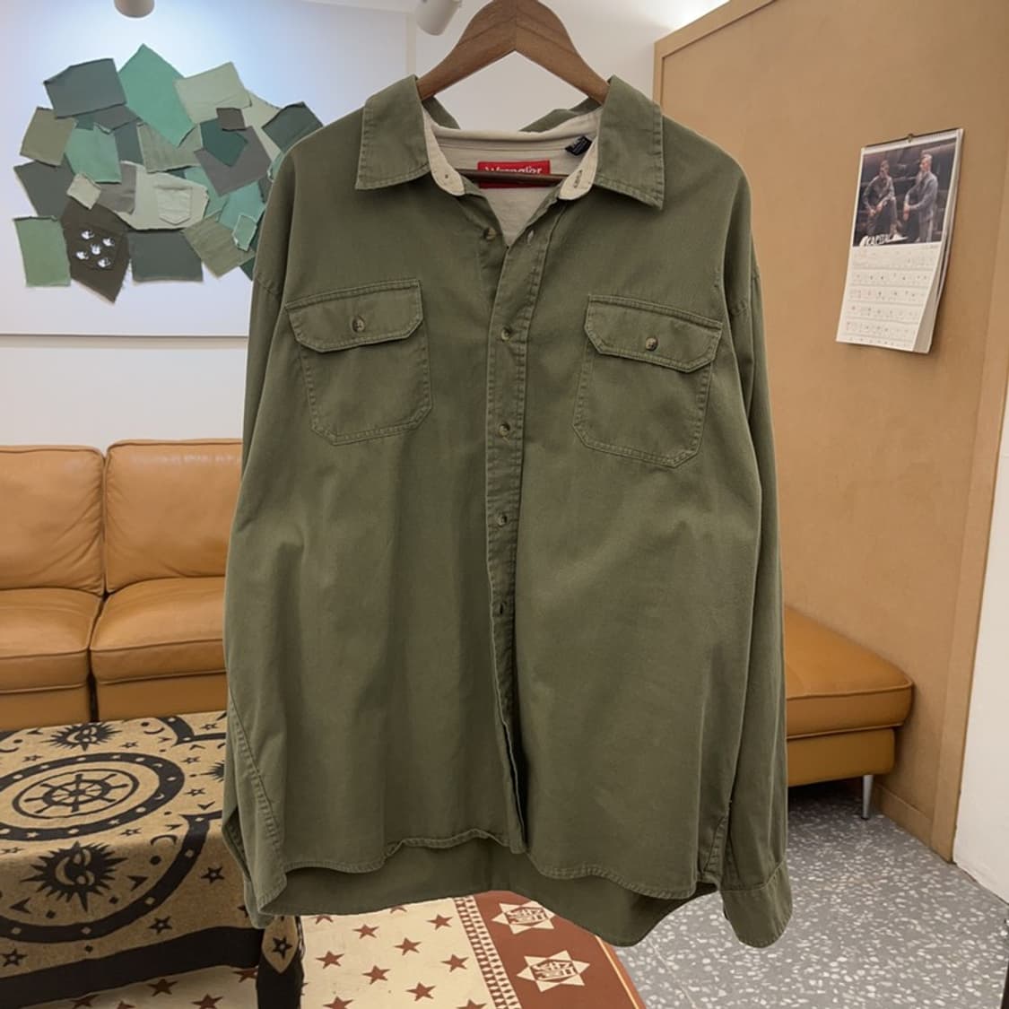 랭글런 사파리 올리브 카키 컴포트 워크 셔츠 2XL C08746 상품이미지3