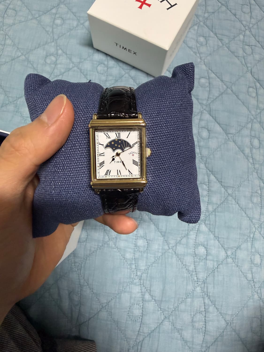(새상품) 타이맥스 노아 문페이즈 가죽 시계 골드 블랙 상품이미지2