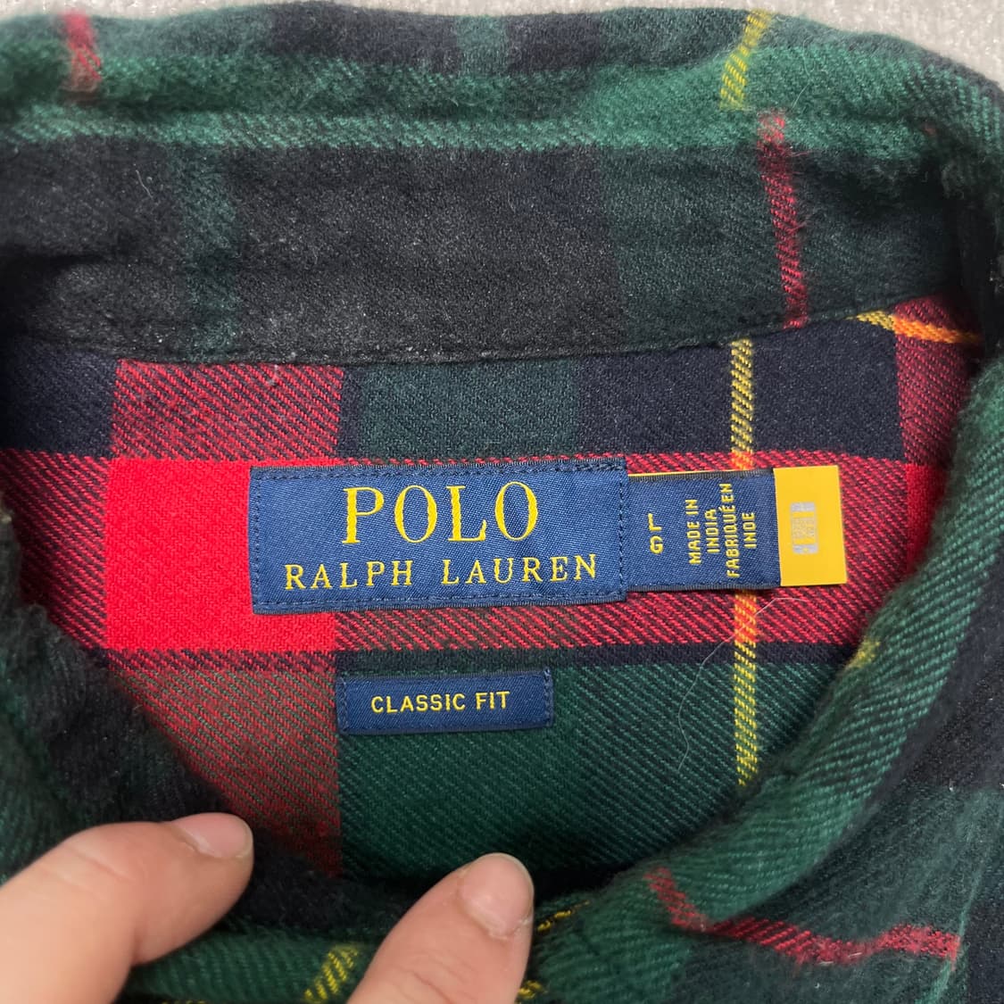 100 폴로 랄프로렌 신형라벨 패치워크 울 체크 셔츠 상품이미지3